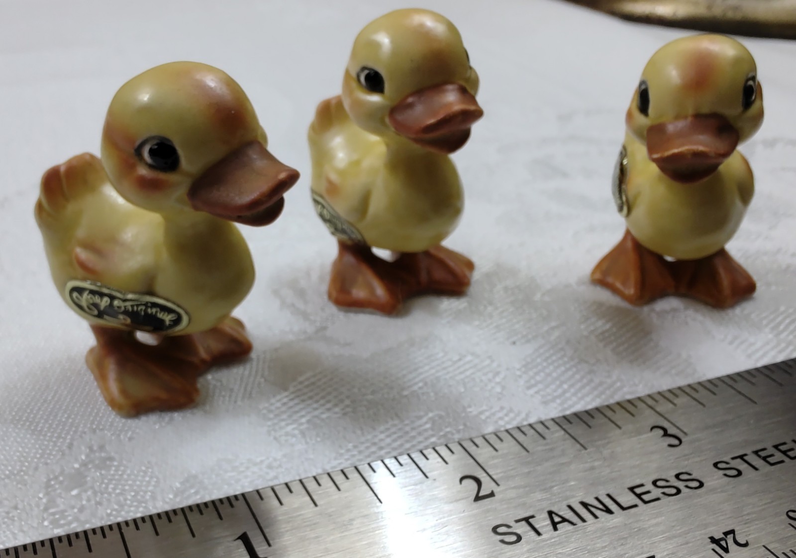 Vintage Josef Originals Set of (3) Miniature Duck Figurines Japan