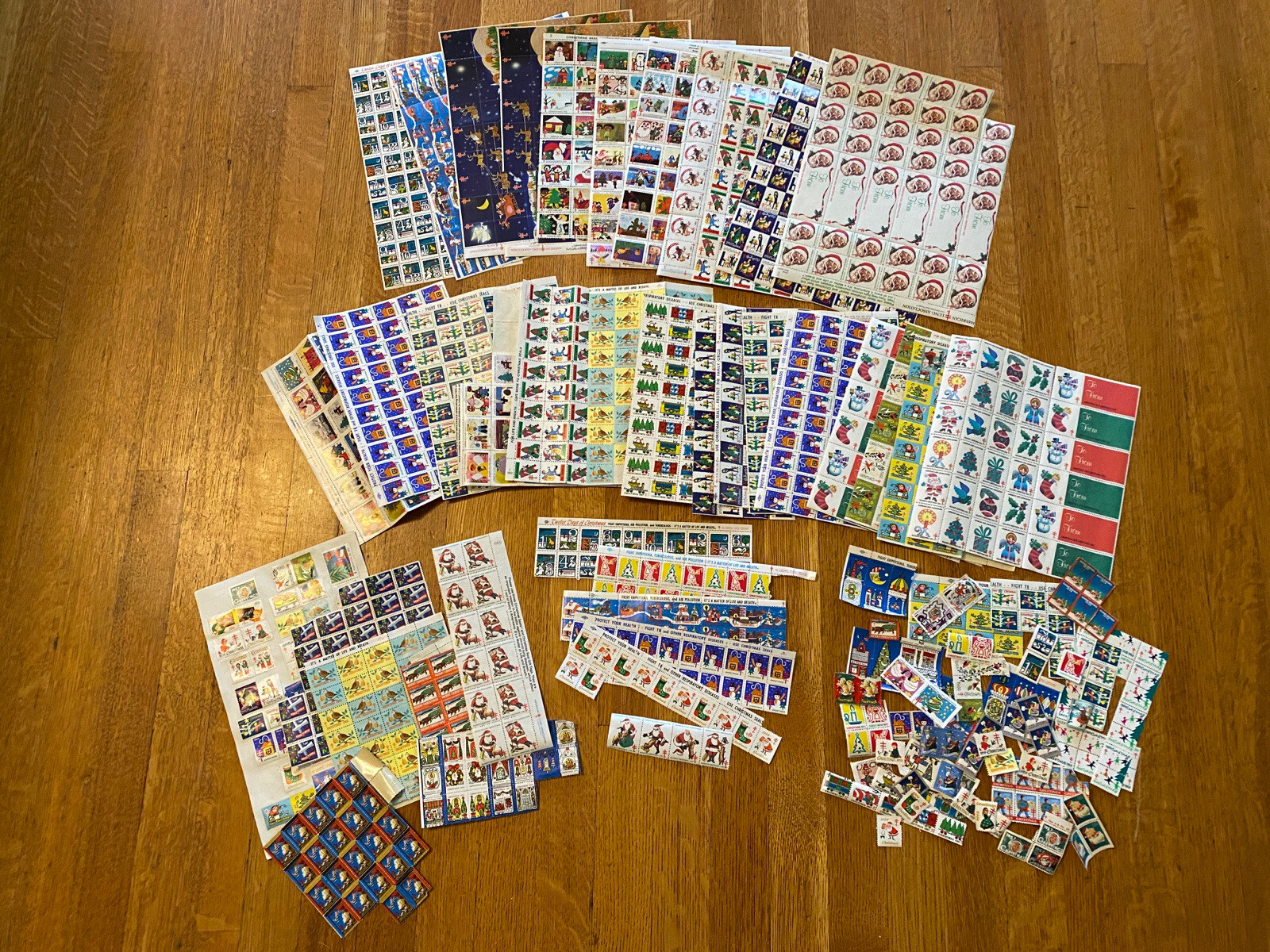 American Lung Association Vintage Christmas Seals 1930s-1980s Huge Lot Stickers