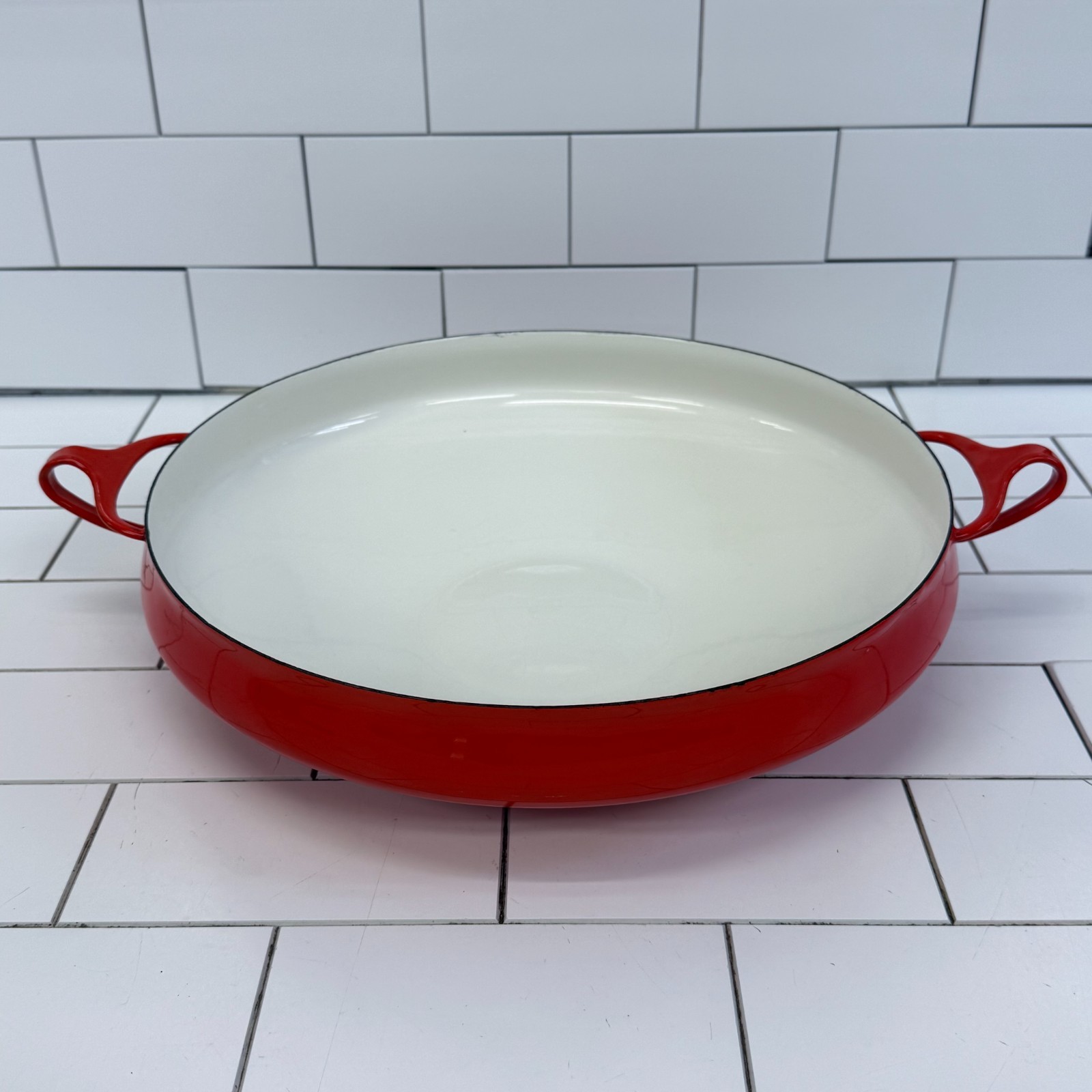 Dansk Kobenstyle Jens Quistgaard Red Paella Pan Denmark Dansk Kobenstyle Jens Quistgaard Red Paella Pan Denmark
