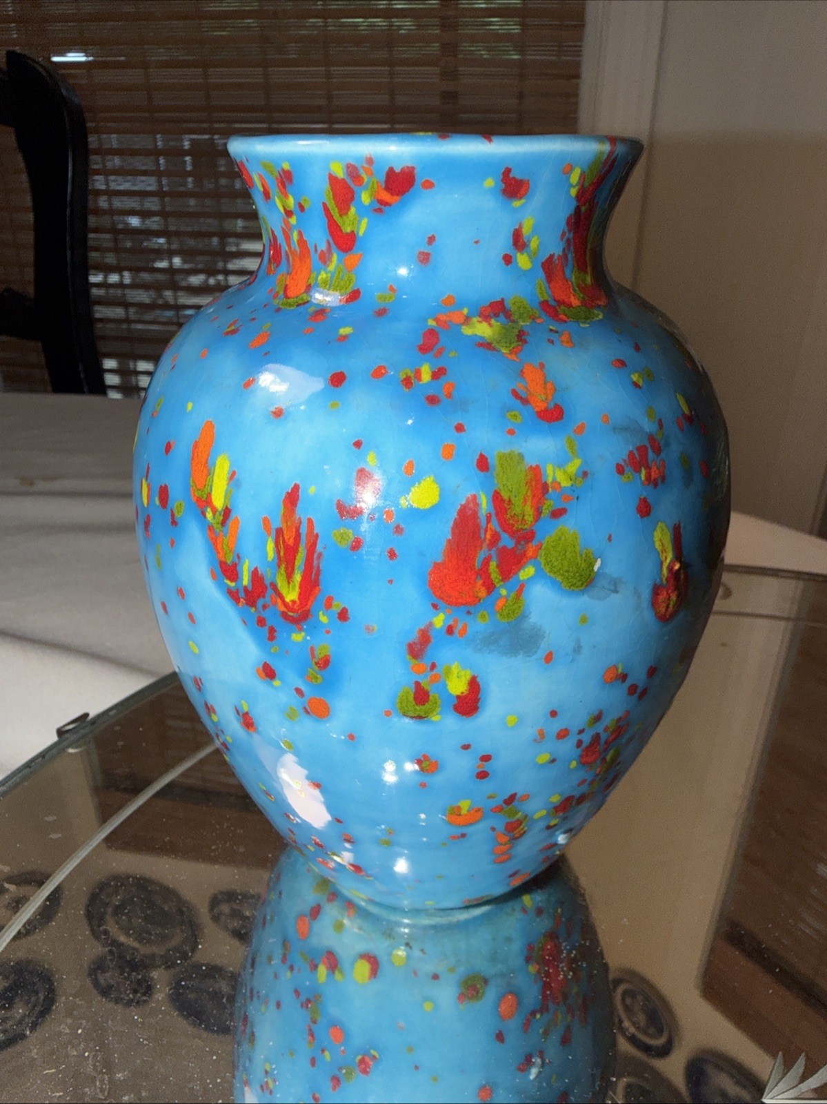 GorgeousMCM Style Splatter Paint Vase Turquoise Blue /Red/Orange/Green 6\
