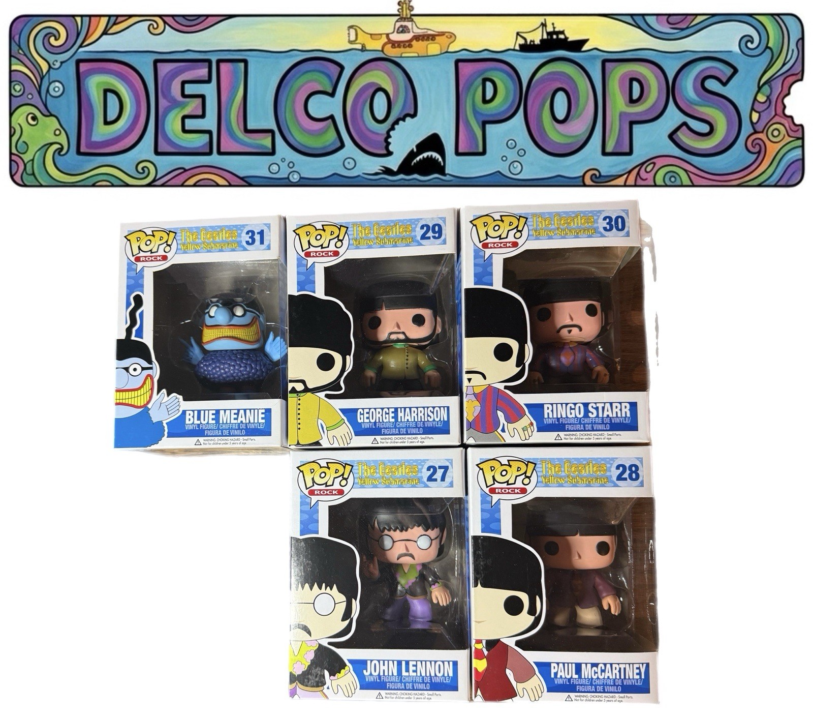 Funko Pop The Beatles Authentic Original Box Set Of 5 JJL 120421 Retail Sticker