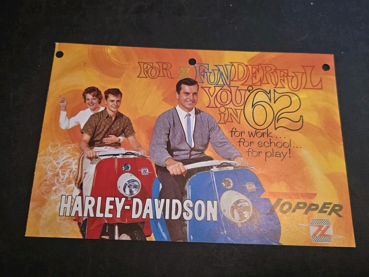 Rare 1962 Harley Davidson Topper Scooter Motorcycle Sales Brochure Dealer