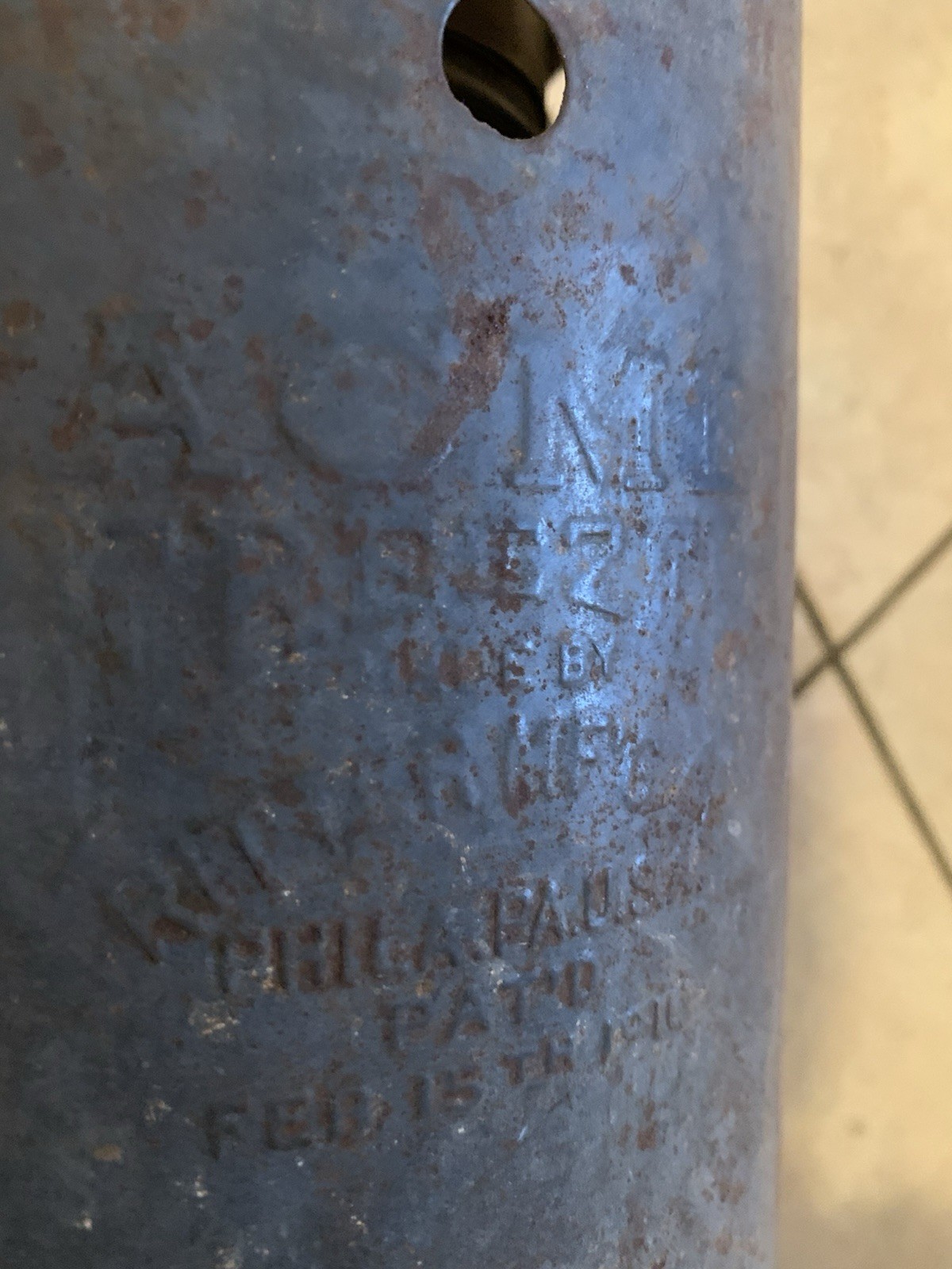 ANTIQUE  Feb. 15th 1910 Tin Acme Ice Cream Freezer by Ritter Mfg. Phila PA vtg