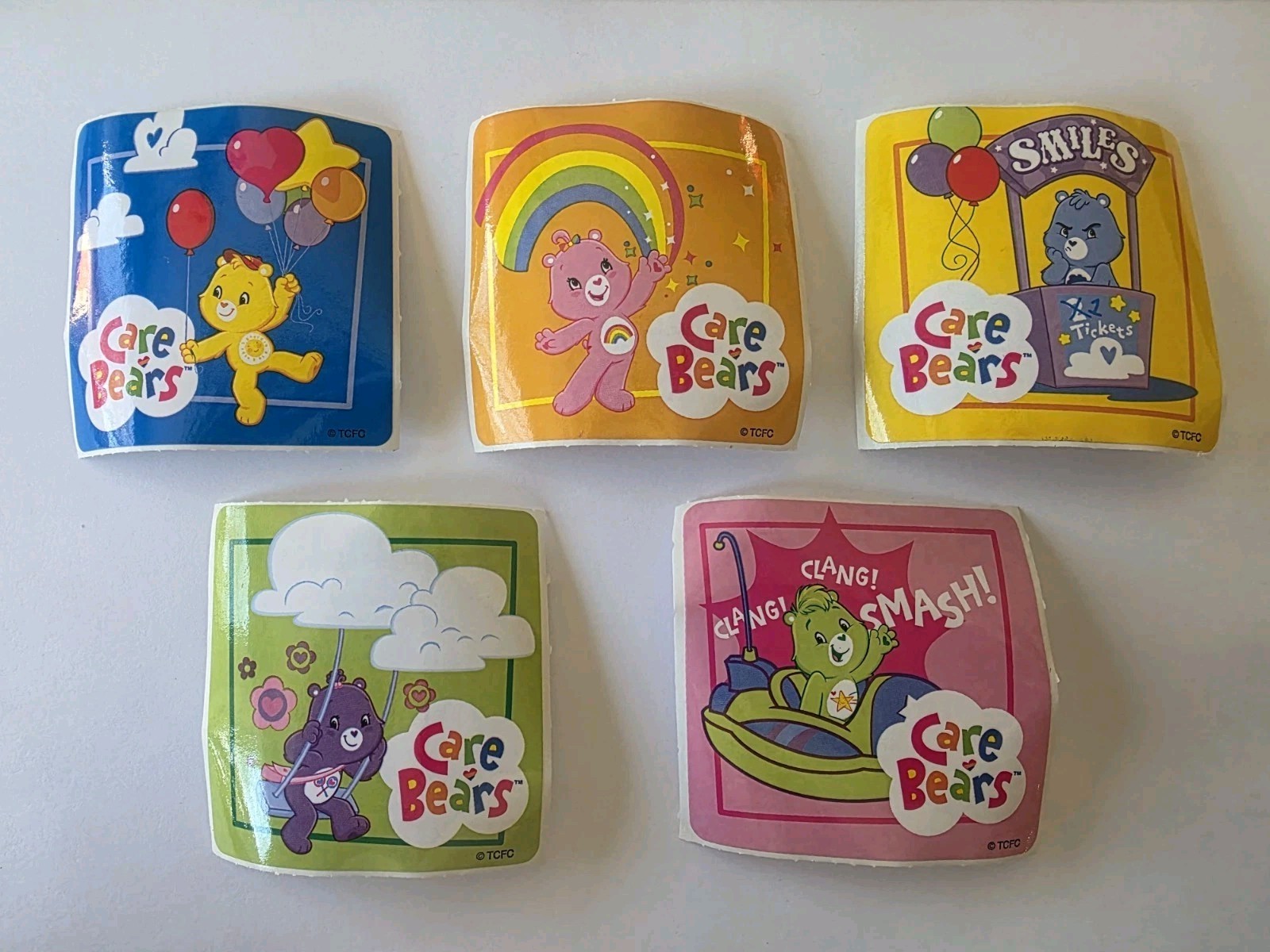 Vintage Care Bears Sticker Lot of 5 Smile Makers TCFC SandyLion Rare