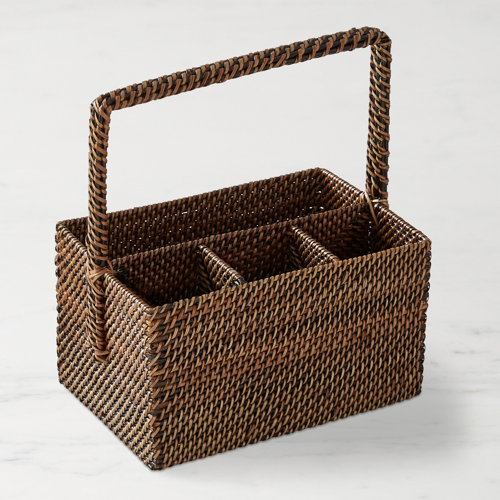 Southern Living Nito Woven Wicker Utensil Caddy & Flatware Holder 