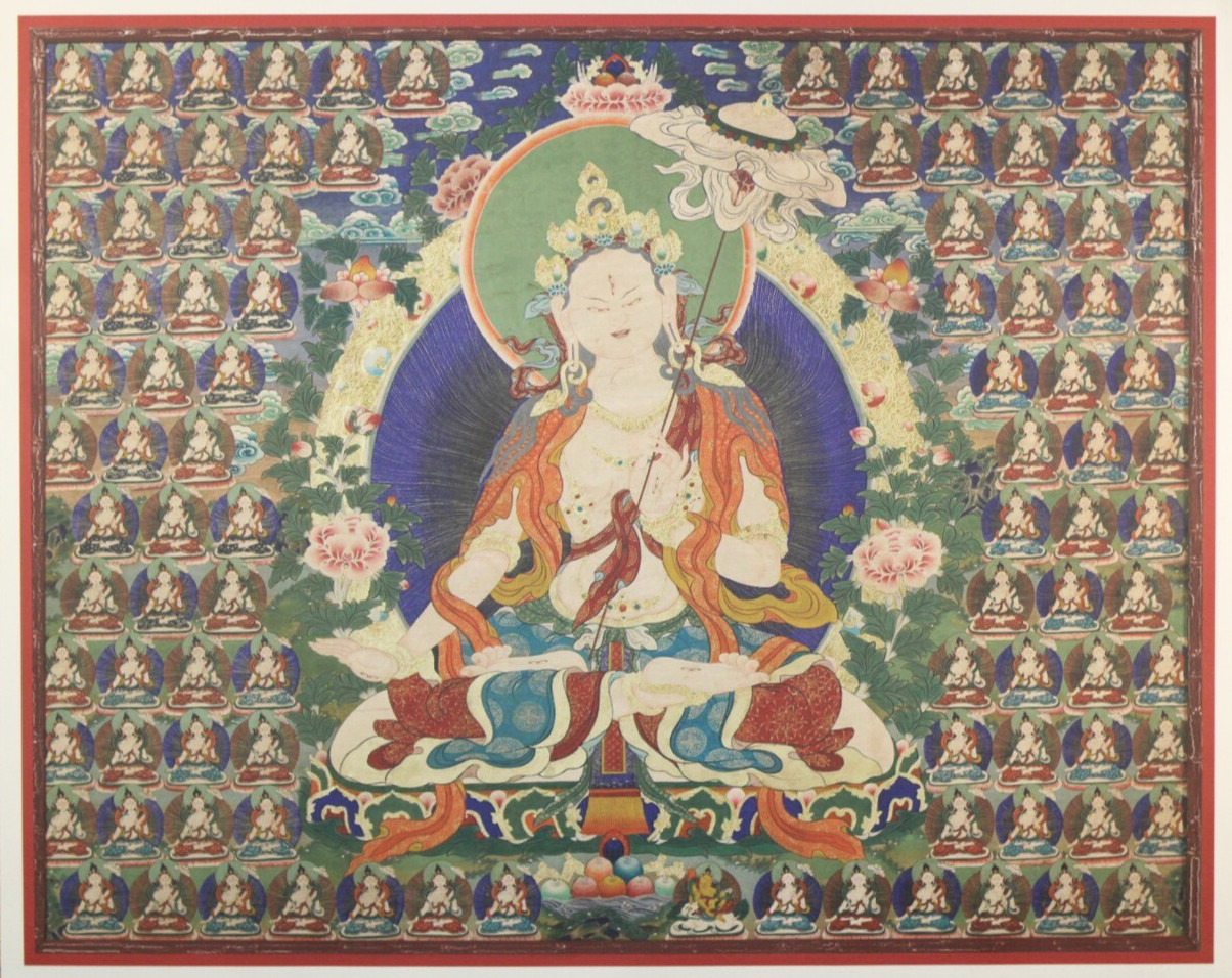 Sitatapatra Dukkar White Umbrella Deity  Tibetan Thangka Poster on paper