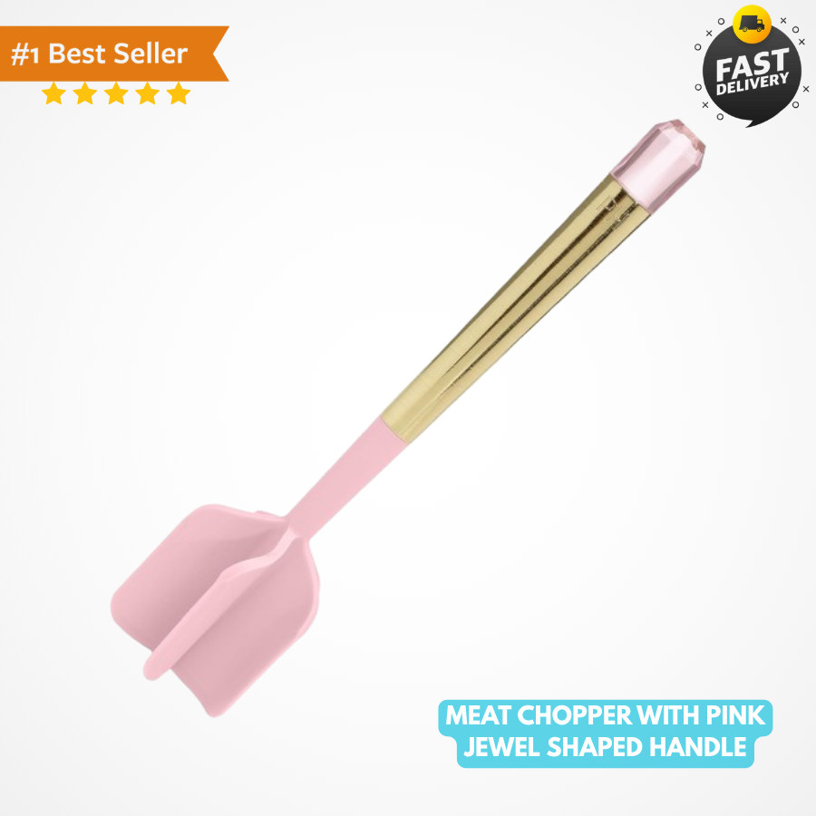 Meat Chopper with Pink Jewel Shaped Handle, Heat-Resistant up to 400°F, Dishw... Meat Chopper with Pink Jewel Shaped Handle, Heat-Resistant up to 400°F, Dishw...