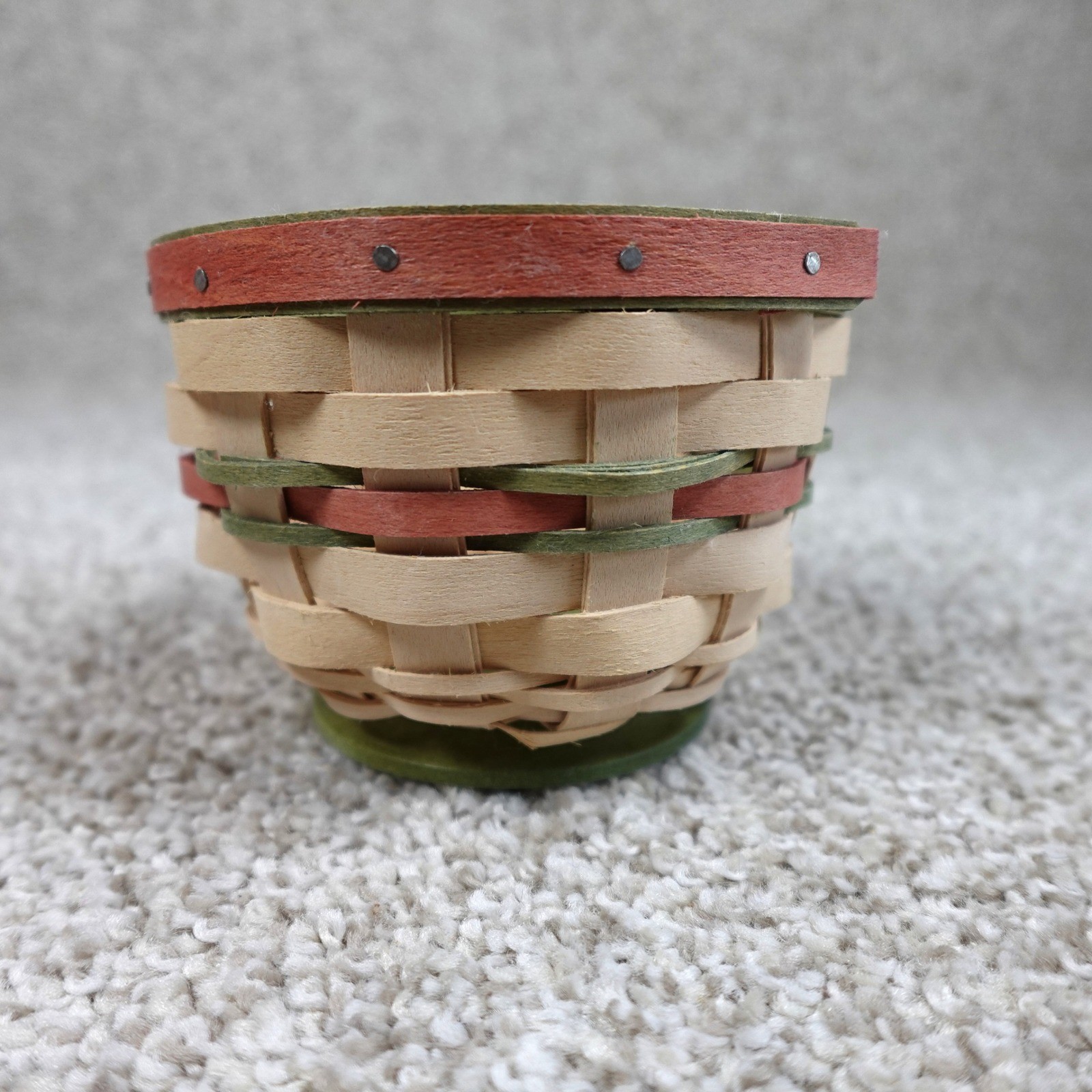 Longaberger 2011 Mother\'s Day Basket Handwoven Maple Wood Green Pink 12056