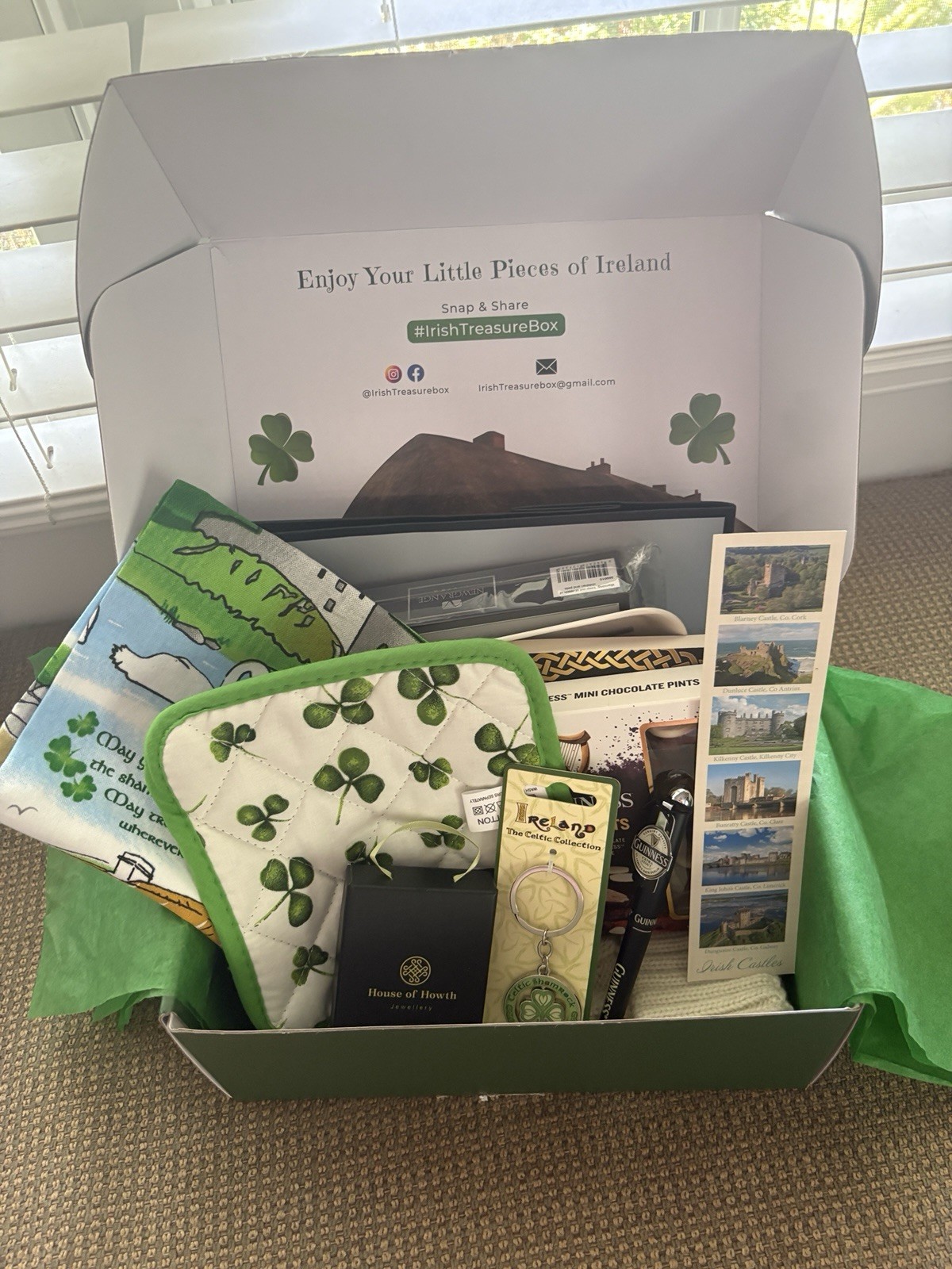 Irish Gift Box with Celtic Collectibles and Souvenirs From Ireland