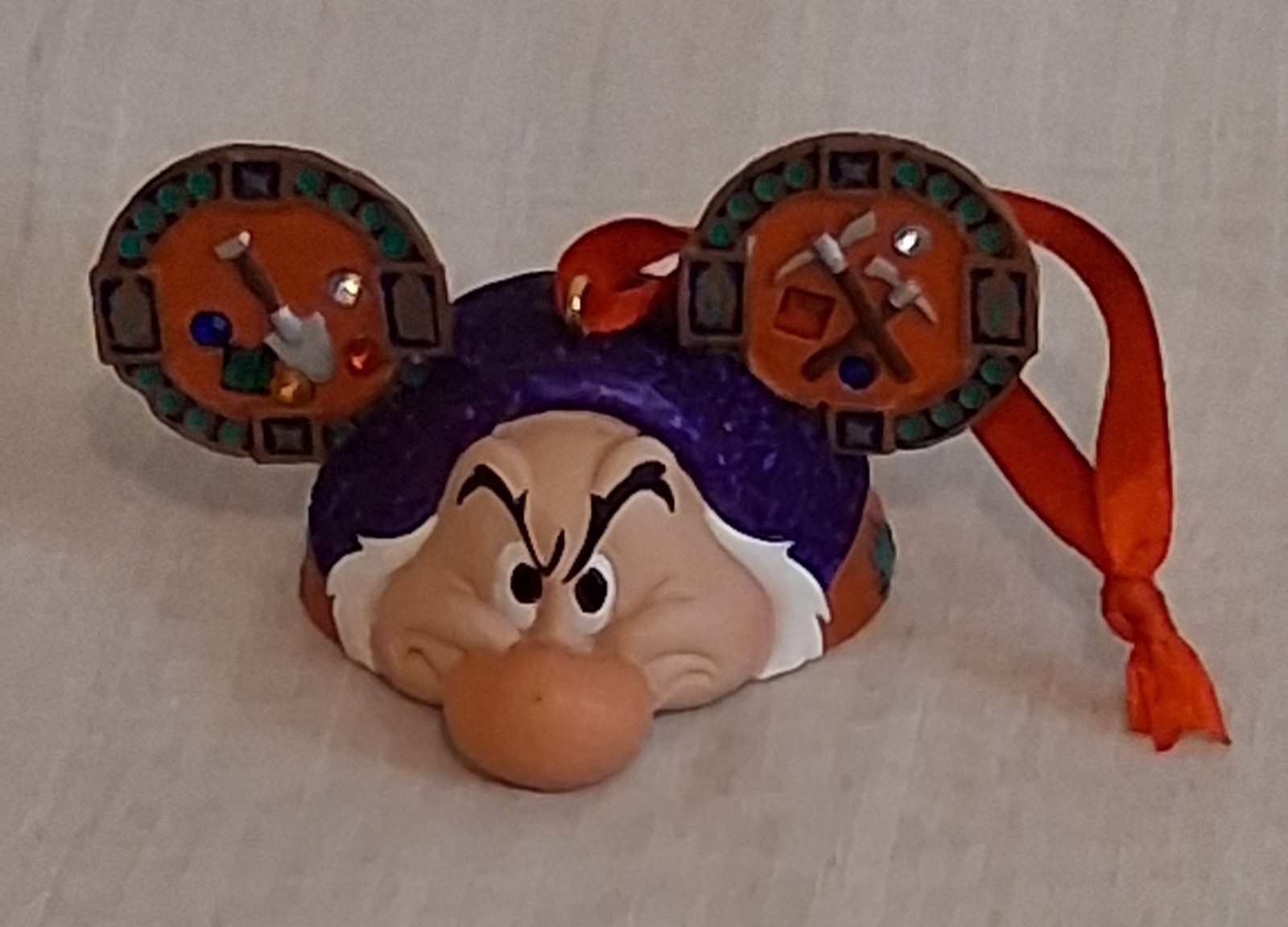 RARE Disney Limited Edition GRUMPY  SNOW WHITE DWARF Ear Hat Ornament #171/600 