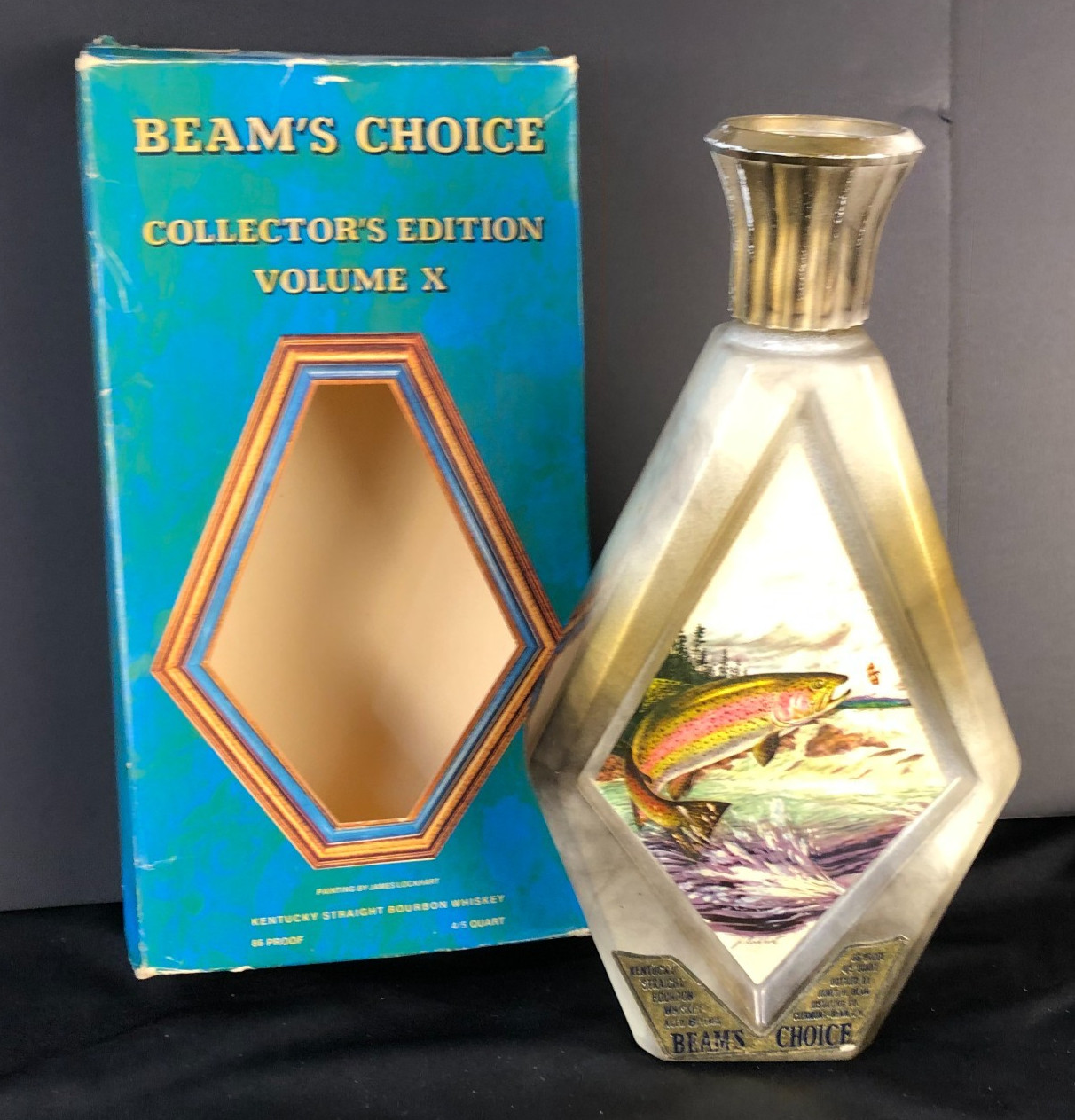 Jim Beam's Choice Collector's Edition Volume X Rainbow Trout Vintage 1975 w/box