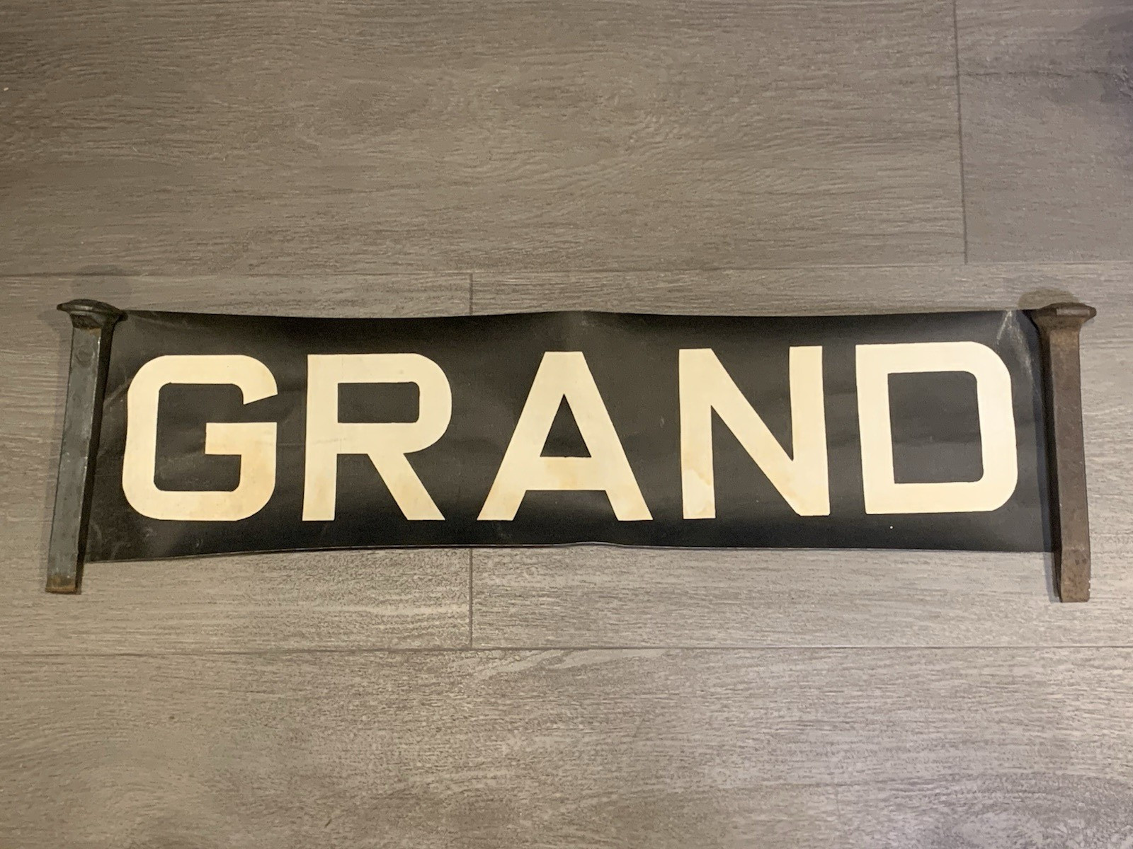NY NYC BUS TROLLEY ROLL SIGN BROOKLYN GRAND STREET URBAN WILLAMSBURG TRANSIT ART