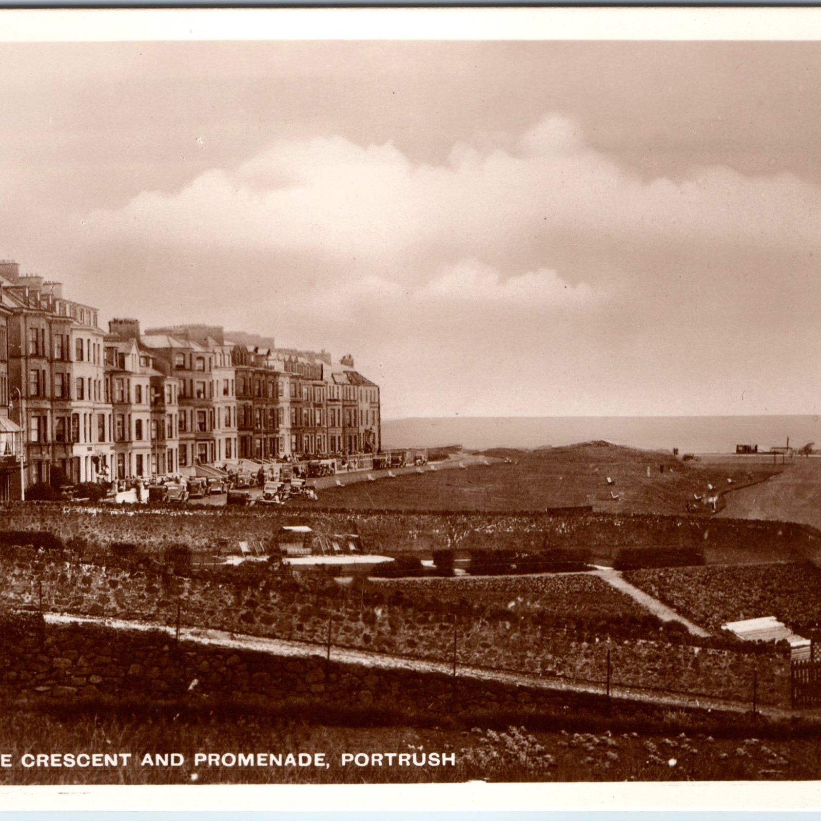 c1920s Lansdowne Crescent & Promenade Portrush Northern Ireland RPPC Postcard
