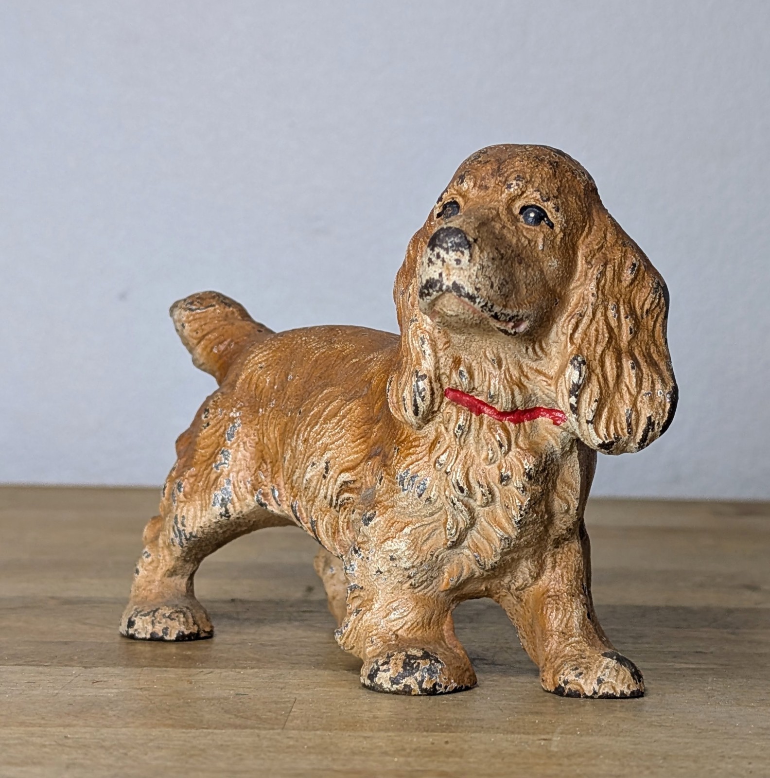 Vintage Hubley Cast Iron Cocker Spaniel Dog Doorstop Original Paint Heavy 5LB _B