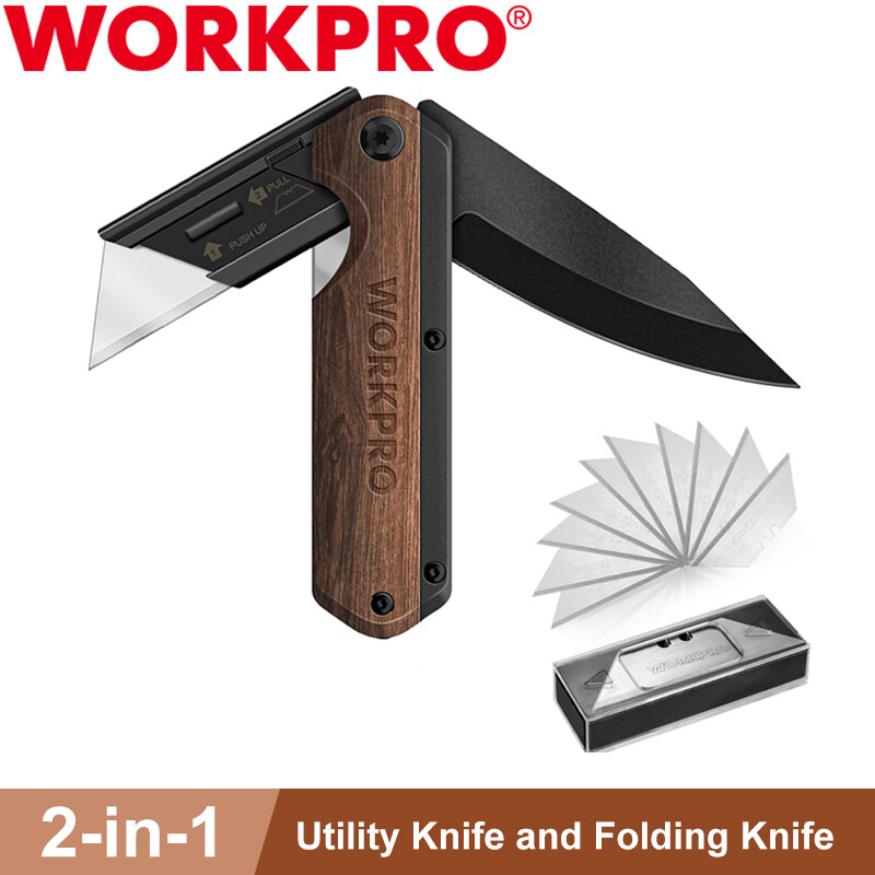 WORKPRO 2-in-1 Folding Knife Utility Knife Belt Clip Quick-Change Box Cutter NEW WORKPRO 2-in-1 Folding Knife Utility Knife Belt Clip Quick-Change Box Cutter NEW