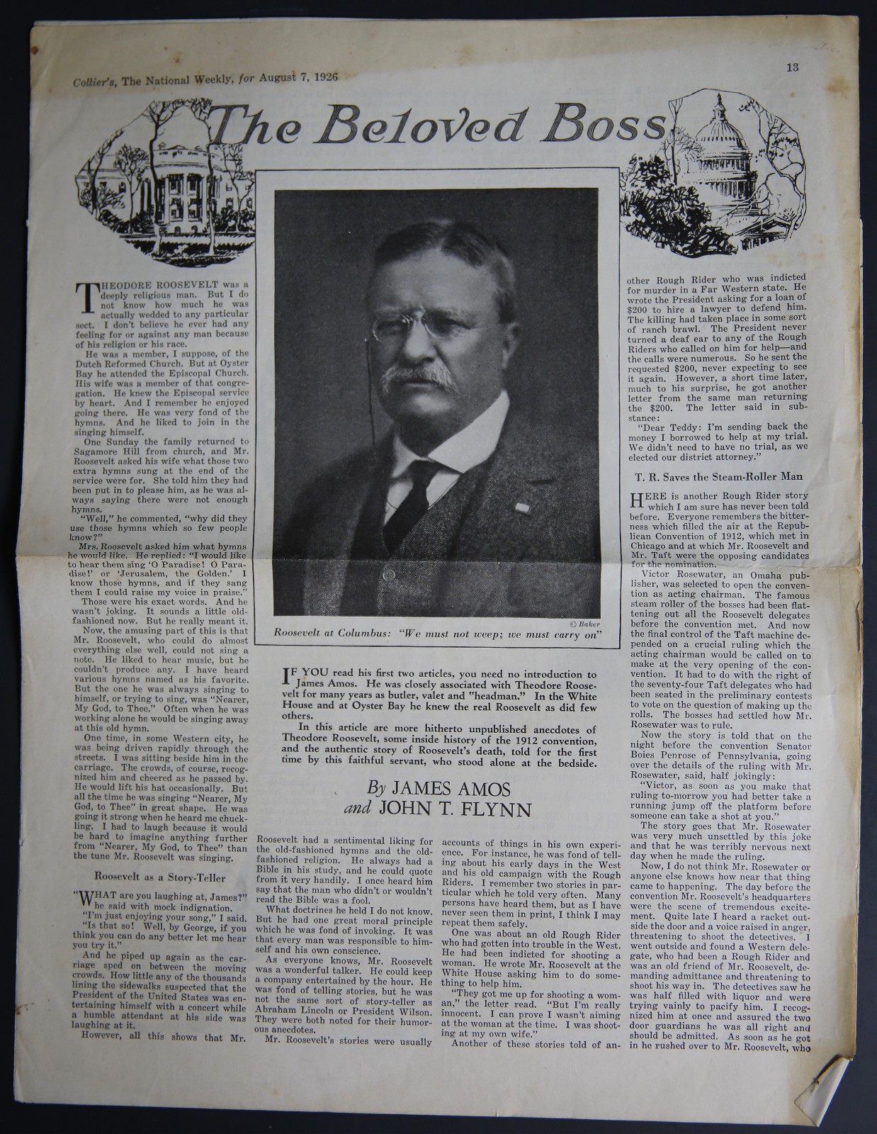 Collier\'s, The National Weekly - Theodore Roosevelt Editorial by James Amos M436