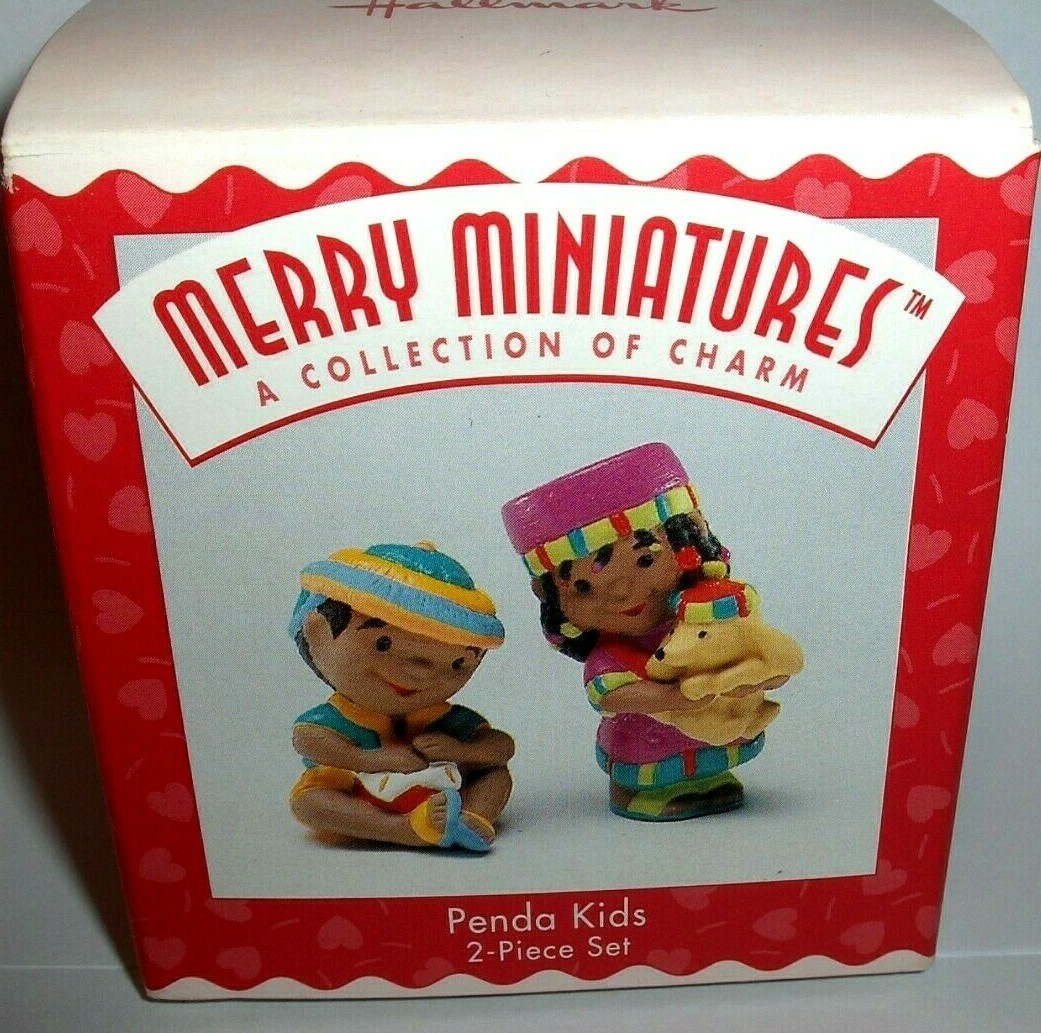 Penda Kids`1996`Merry Miniatures-2 Pc Little Islanders Hallmark Figurine Set-New