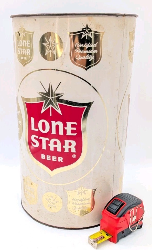 Vintage Lone Star Beer Metal Trash Can Bin or Umbrella Stand - San Antonio Texas Vintage Lone Star Beer Metal Trash Can Bin or Umbrella Stand - San Antonio Texas
