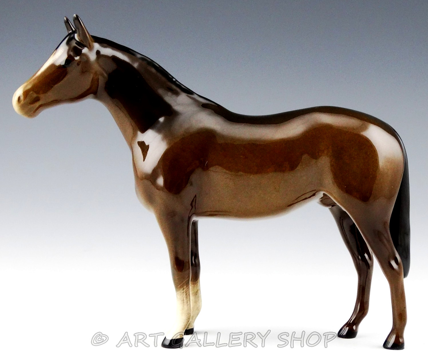 Vintage Beswick England Porcelain Figurine STANDING BROWN PONY HORSE Mint