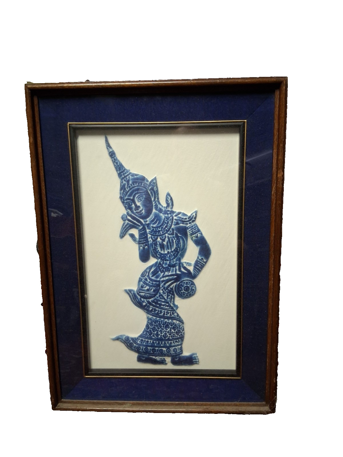 Vintage 1960\'s Cust Framed Thai Temple Rubbing 3D from Siam Art Shop in Thailand
