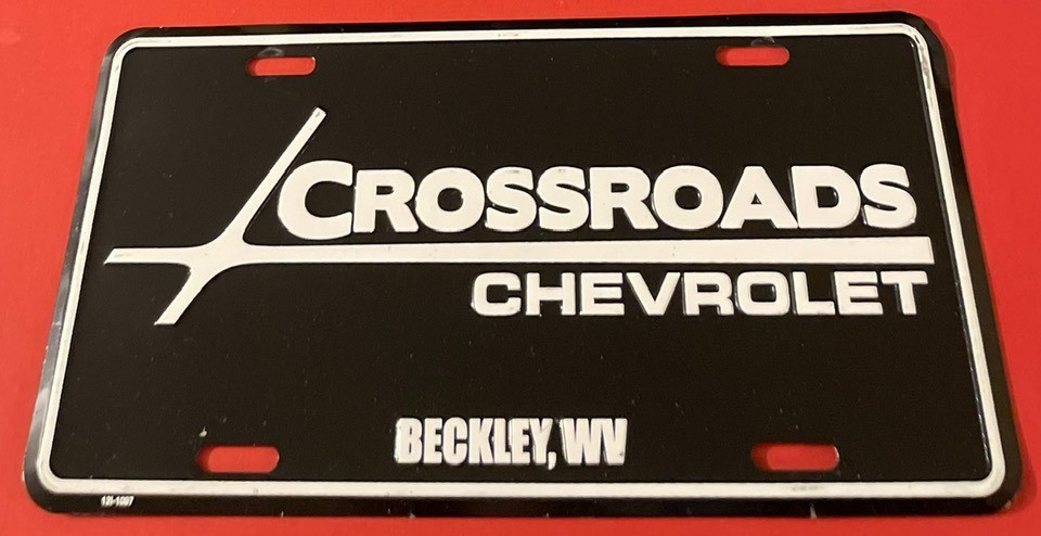 Crossroads Chevrolet Dealership Booster License Plate Beckley West Virginia