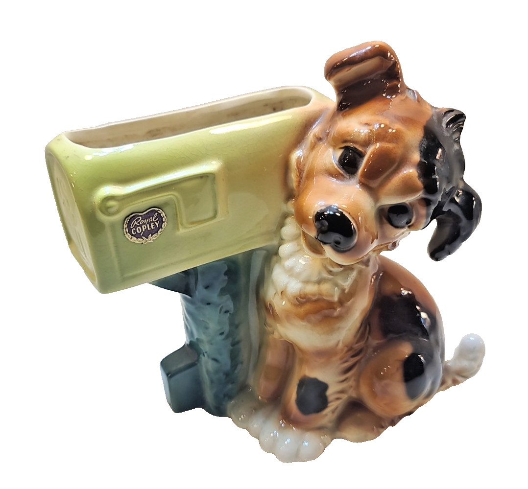 Vintage 50s Royal Copley Dog & Mailbox Planter – Mid‑Century Pottery 8 Vintage 50s Royal Copley Dog & Mailbox Planter – Mid‑Century Pottery 8