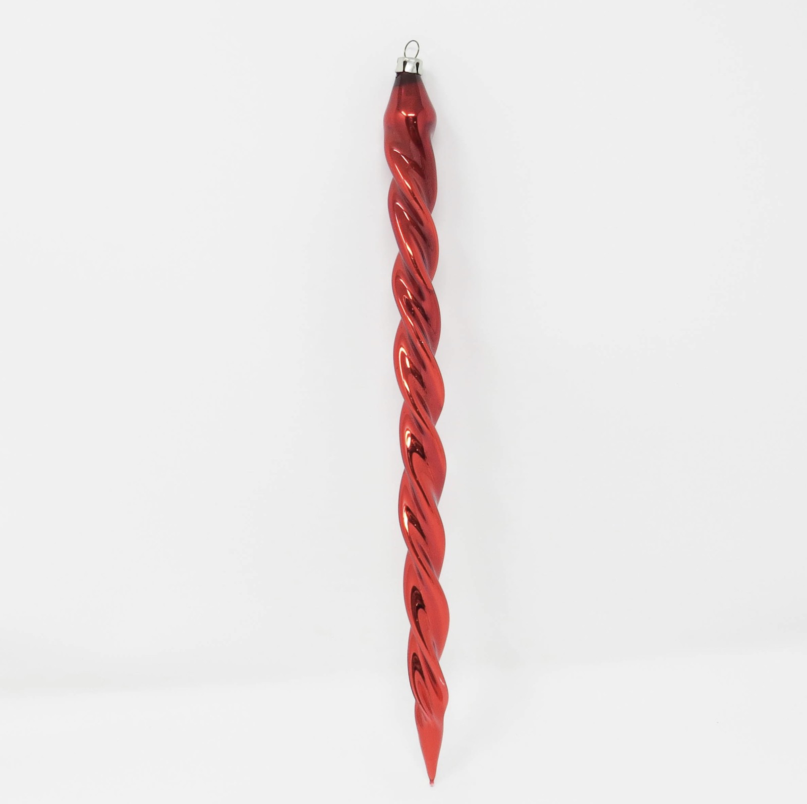 Jumbo Vintage Hand Blown Glass Twisted Swirled Icicle Christmas Ornament ~ 11\