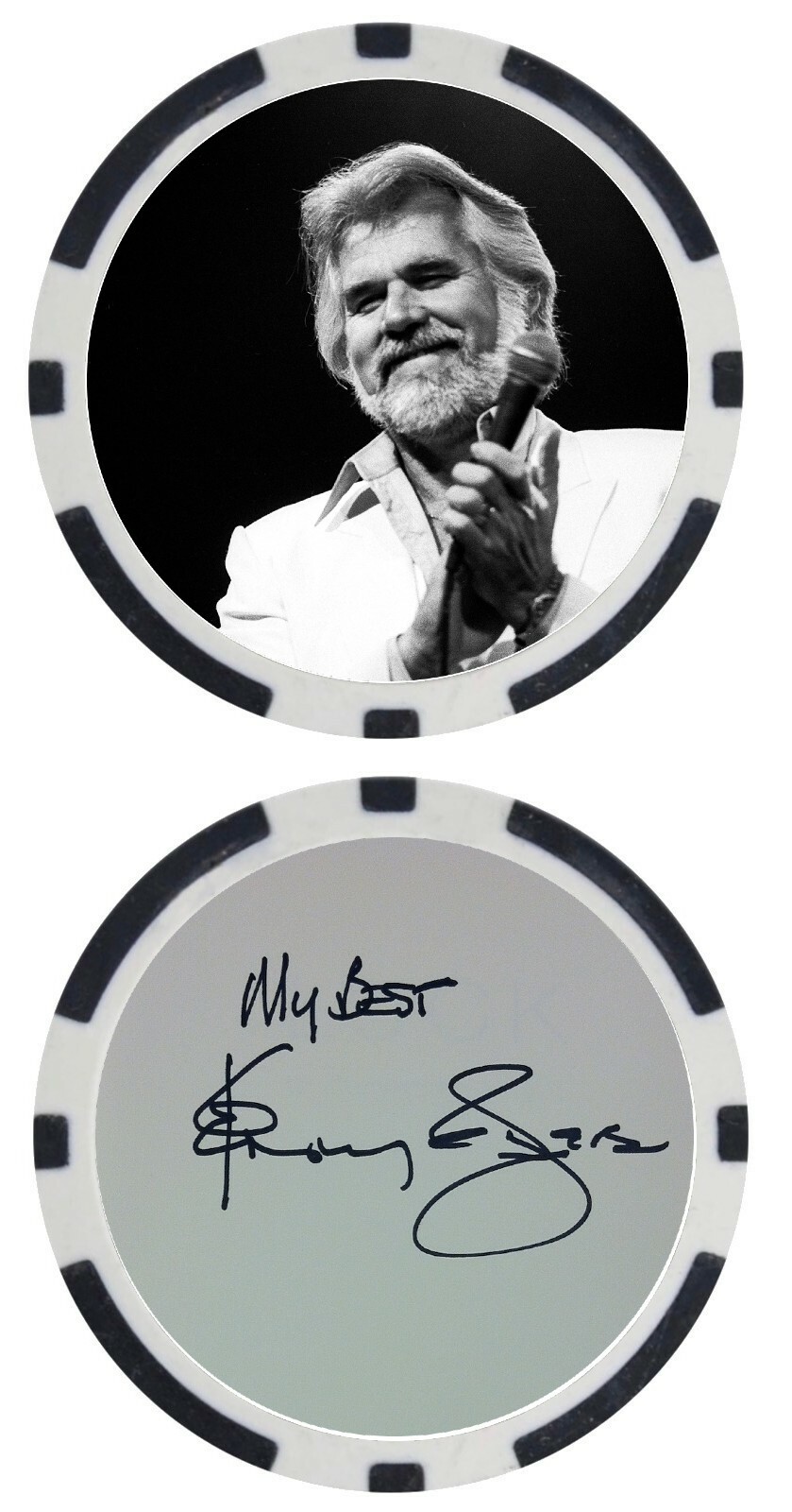 KENNY ROGERS - COUNTRY STAR - POKER CHIP - ***SIGNED/AUTO***