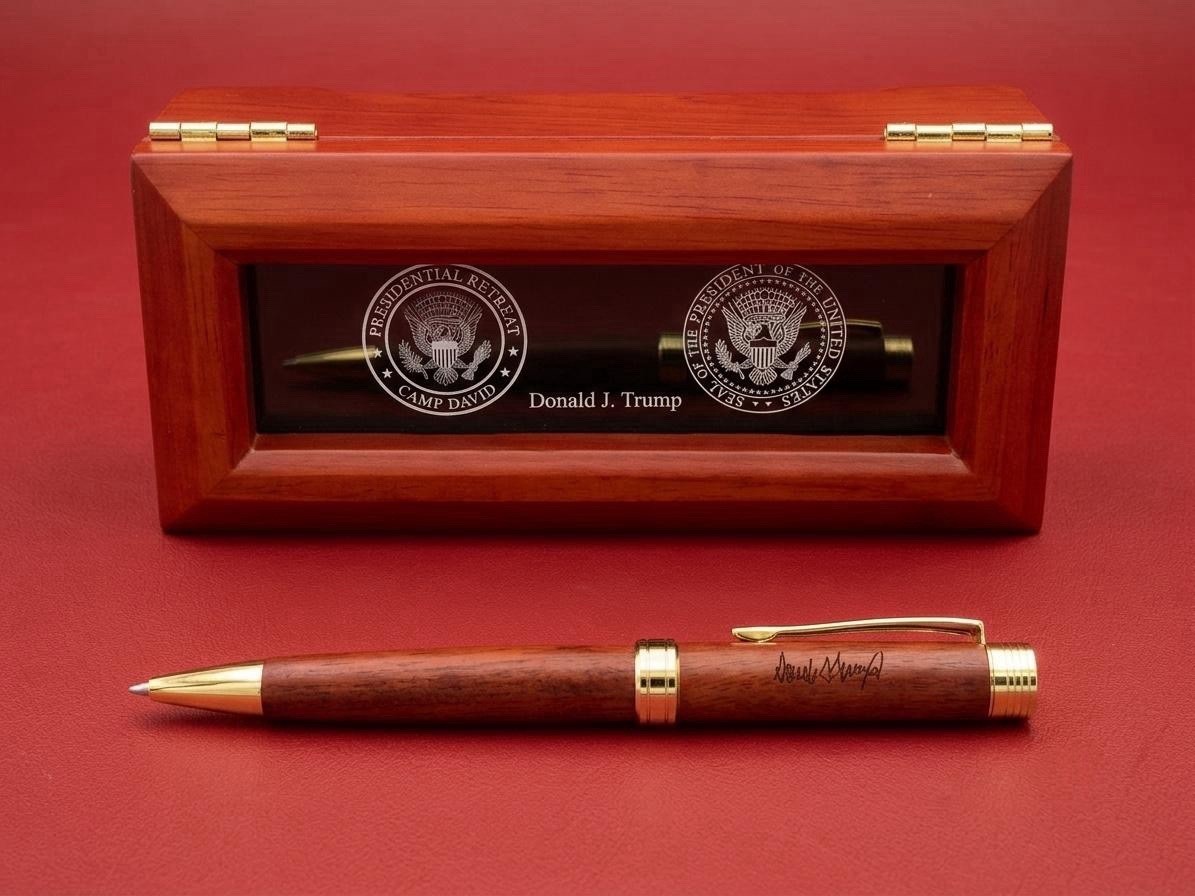 Rare Authentic President Donald J. Trump 1st Term Camp David VIP Gift Pen Rare Authentic President Donald J. Trump 1st Term Camp David VIP Gift Pen