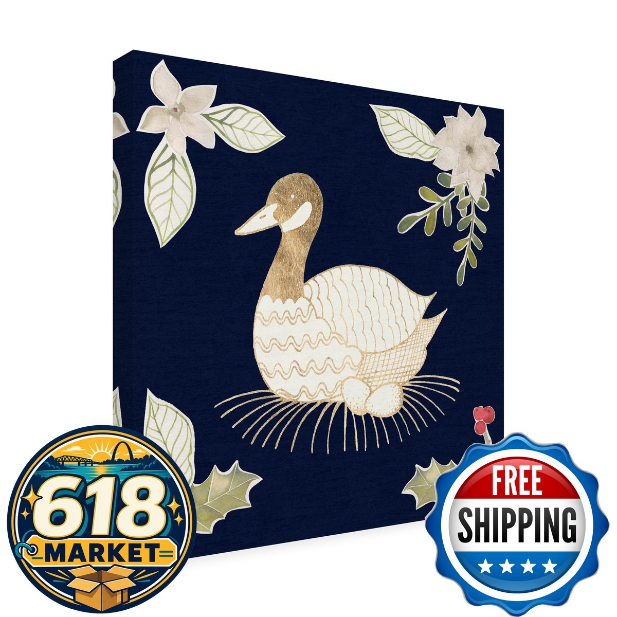 Trademark Fine Art 'Midnight Blue 12 Days of' Canvas Art 24x24