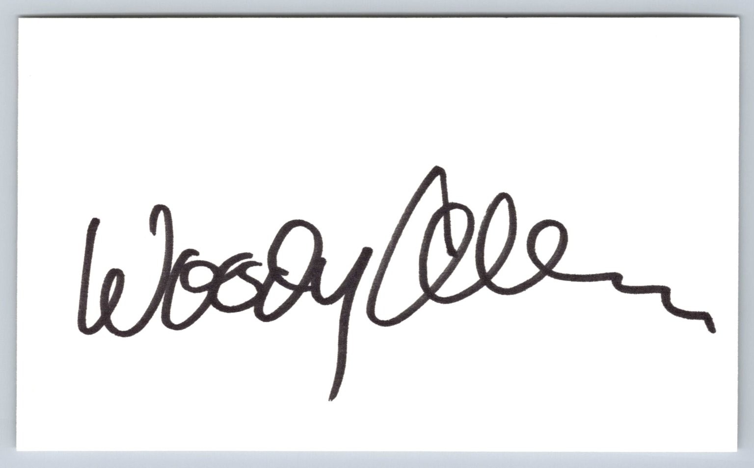 Woody Allen Autograph Signed Index Card Director Actor Writer