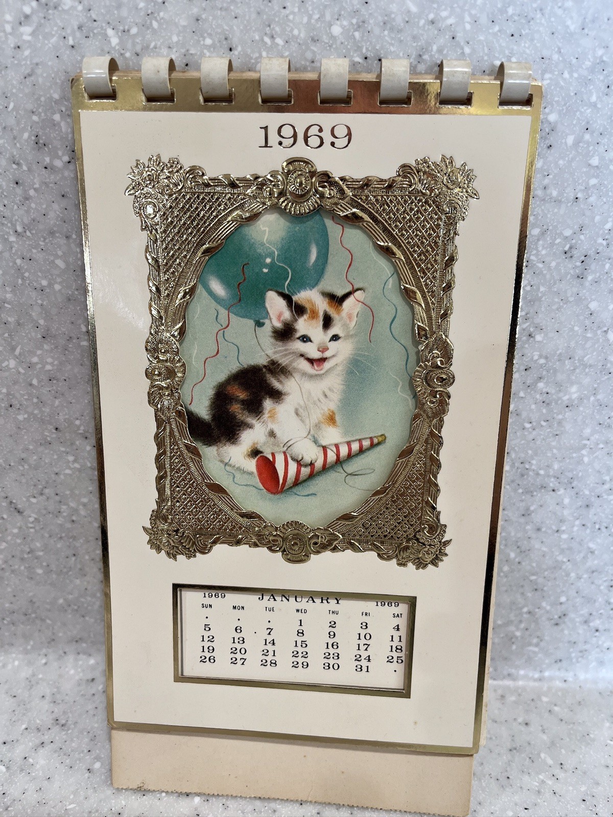 Vtg 1969 Marjorie M. Cooper Kitten Kalendar MCM Calendar by Gibson HTF **READ**
