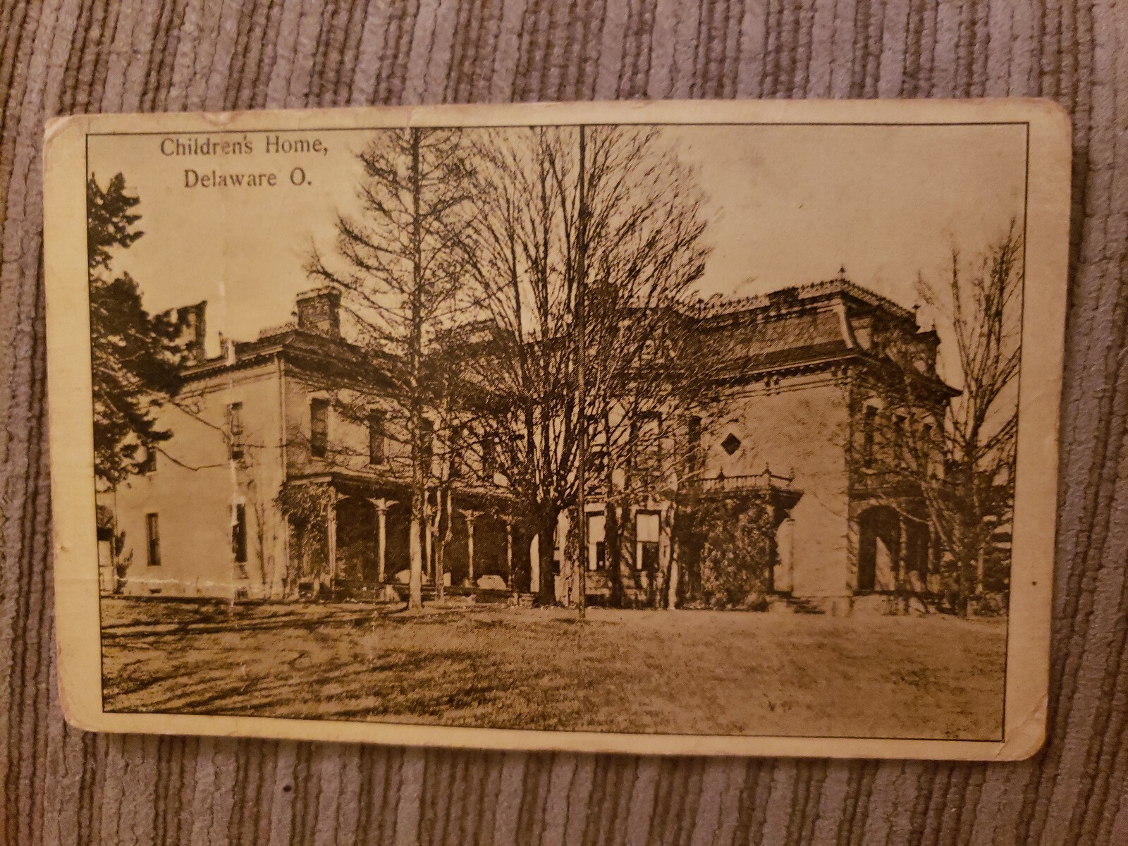 1915 Black & White commercial photo Children\'s home Delaware Ohio Postcard