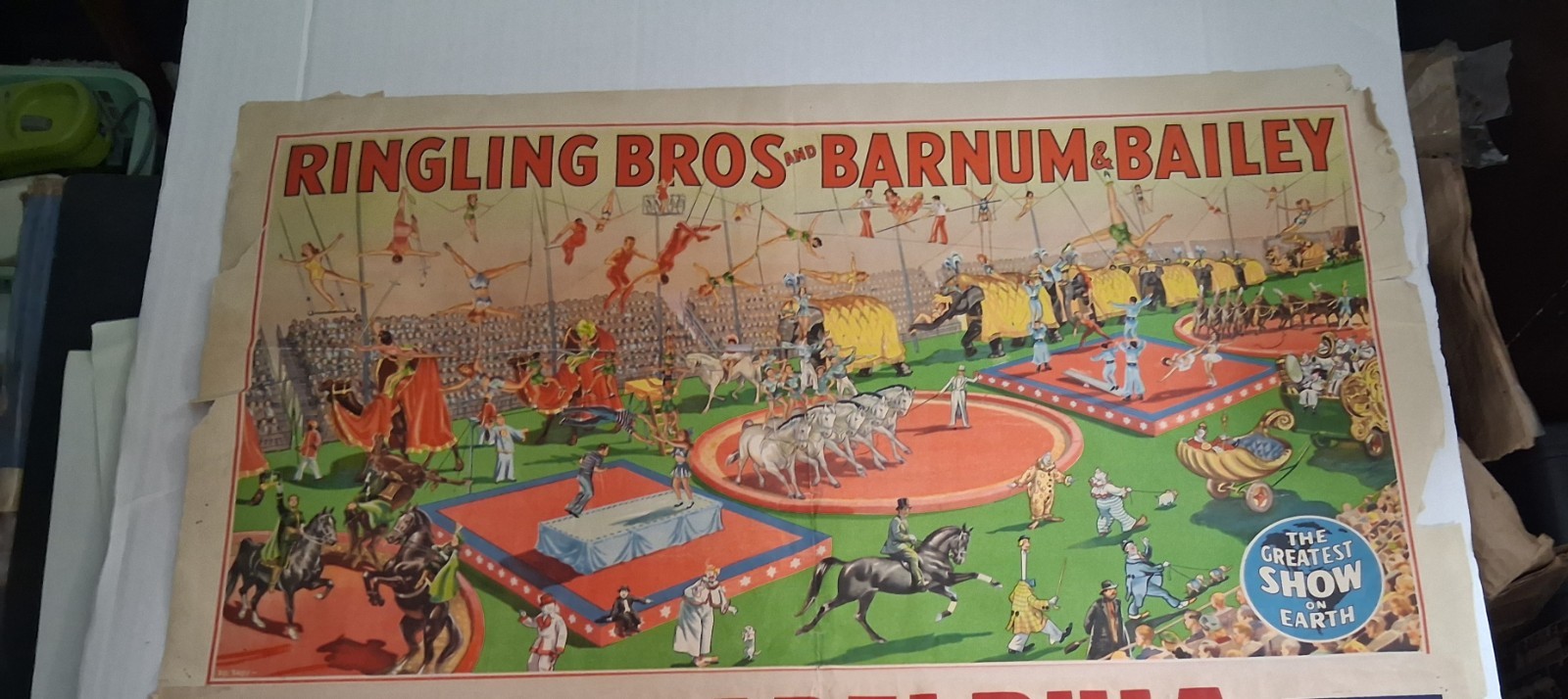 Ringling Brothers and Barnum & Bailey Circus  Vintage Poster w Phila PA add on