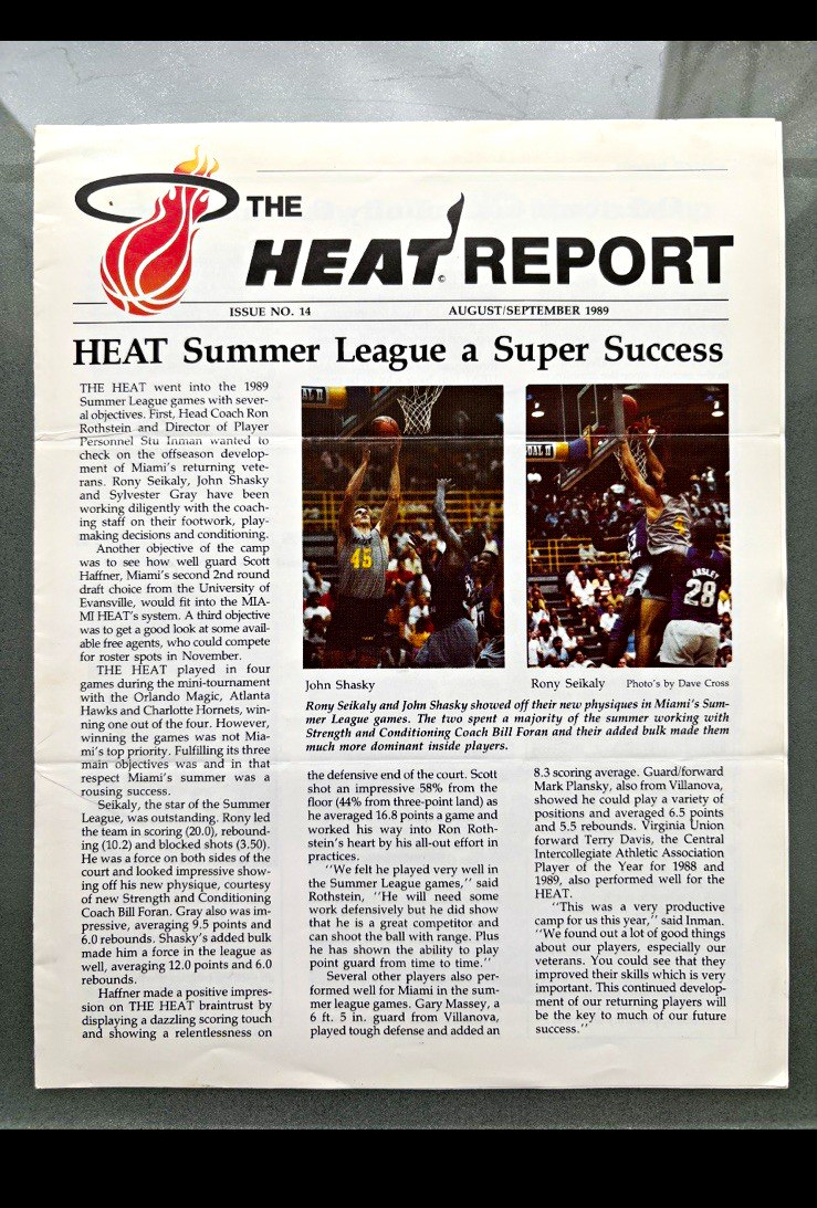 The Heat Report Issue No. 14 Aug/Sep 1989 Miami Heat Newspaper