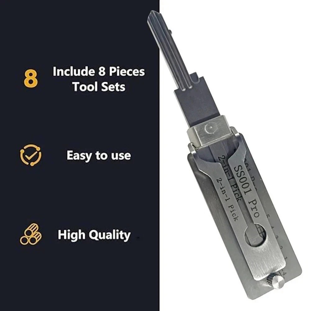 2-in-1 Stainless Steel Key Decoder  Lock Decoder Repair Tools-Free Ship