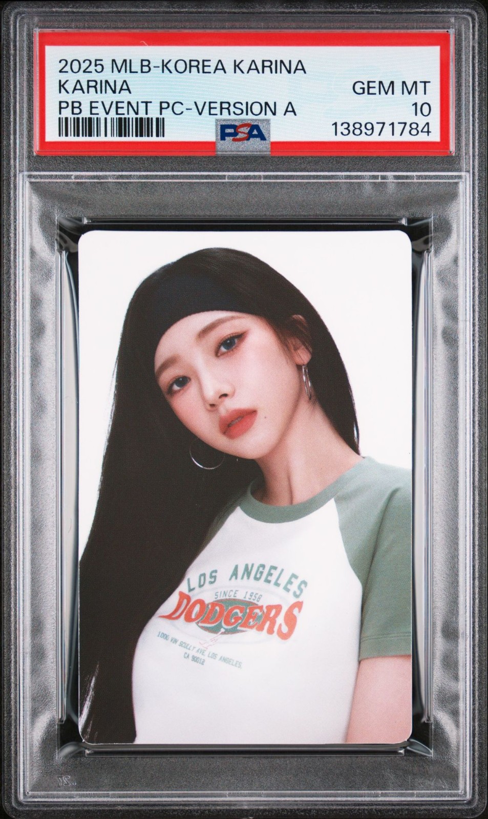 KARINA 2025 MLB-KOREA PURCHASE BONUS PHOTOCARD EVENT VERSION A GEM MINT PSA 10