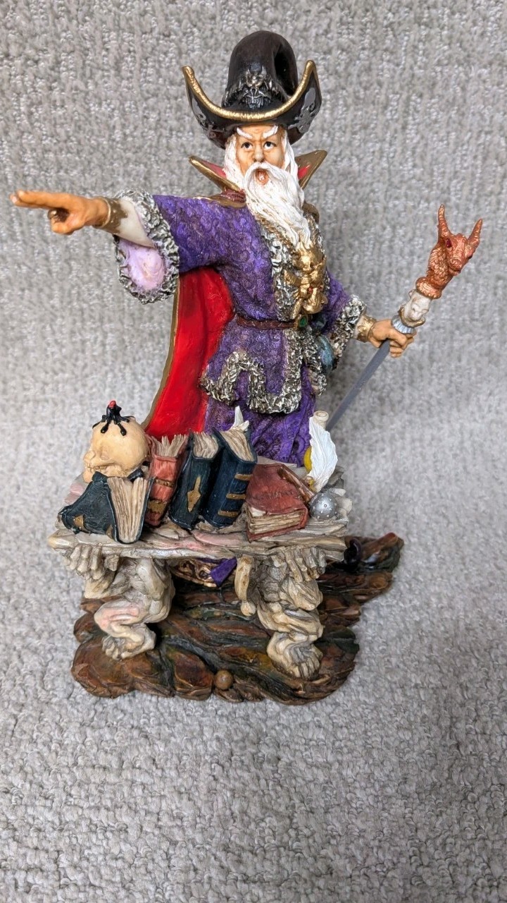 Vintage A.A.D.L.P. Pirate Wizard Warlock Statue Adams Apple Creations 11” Tall