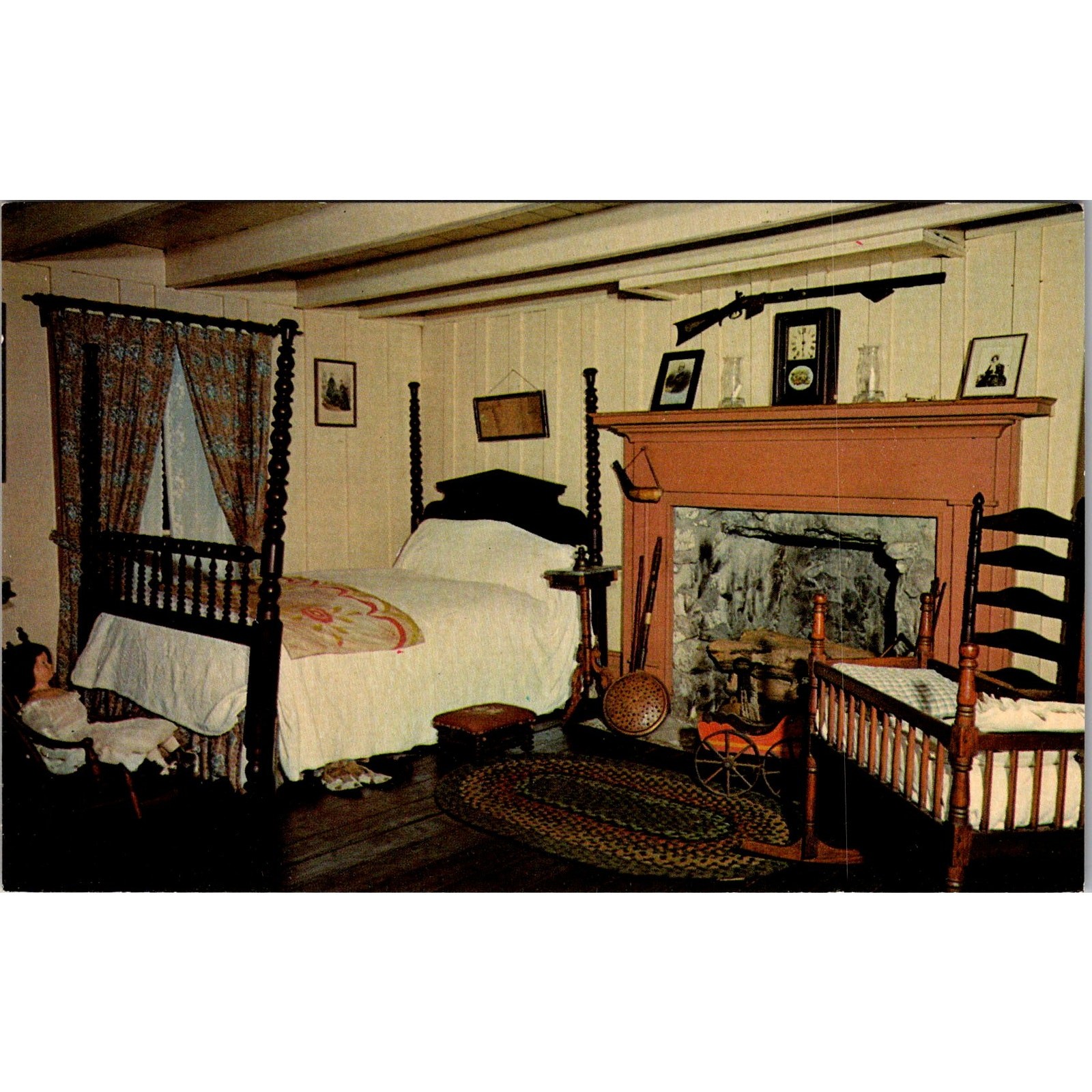 Bedroom Of General & Mrs Sam Houston\'s Home Huntsville TX Vintage Postcard SPM23