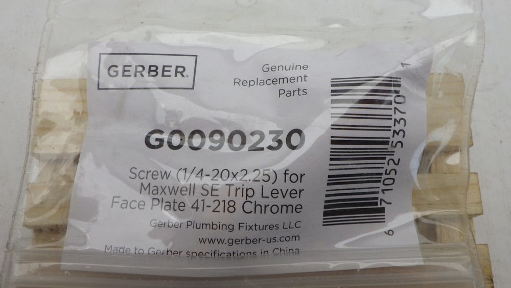 Gerber G0090230 Faceplate Screw 1/4-20x2.25 for Maxwell SE Trip Lever 41-218
