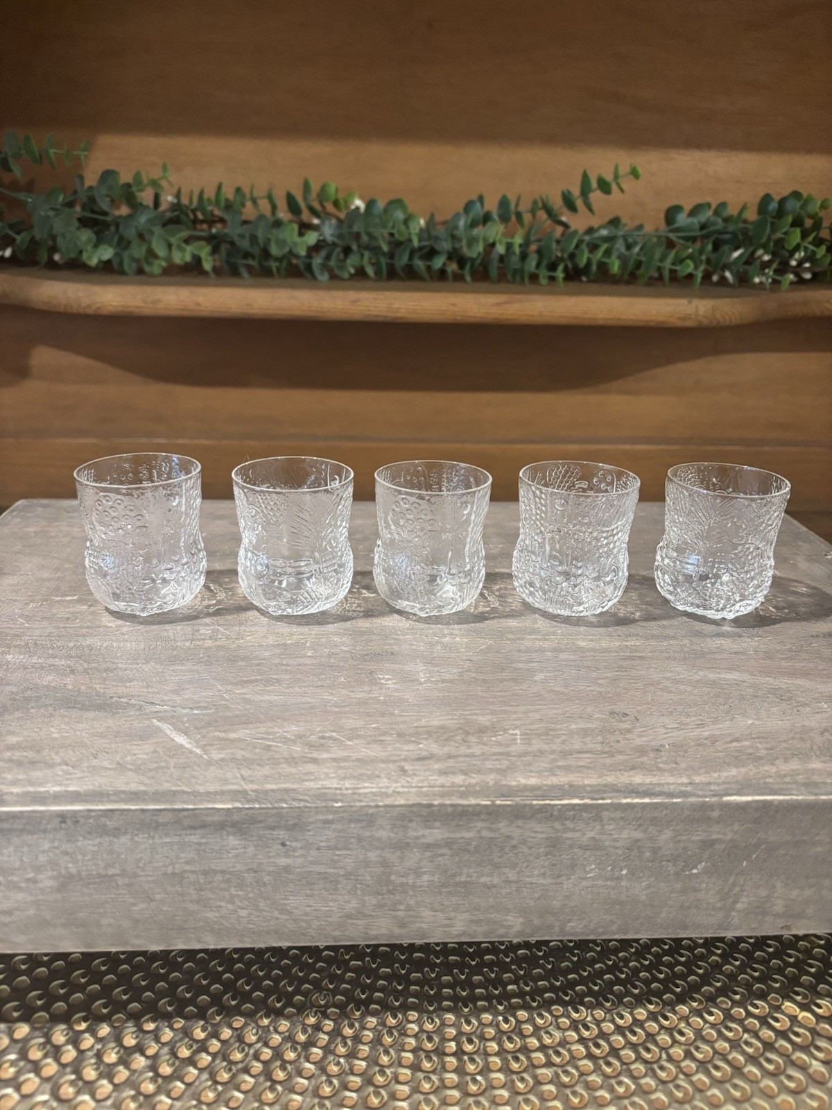 Set of 5 Arabia Oiva Toikka 1970's Shot/Cordial Glasses Fauna Series Finland