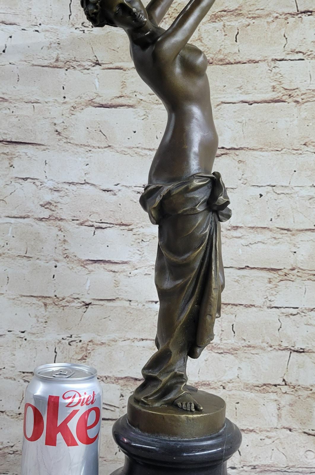 Signed Genuine Aldo Vitaleh Classic Maiden Artwork Bronze Sculpture Art Deco NR
