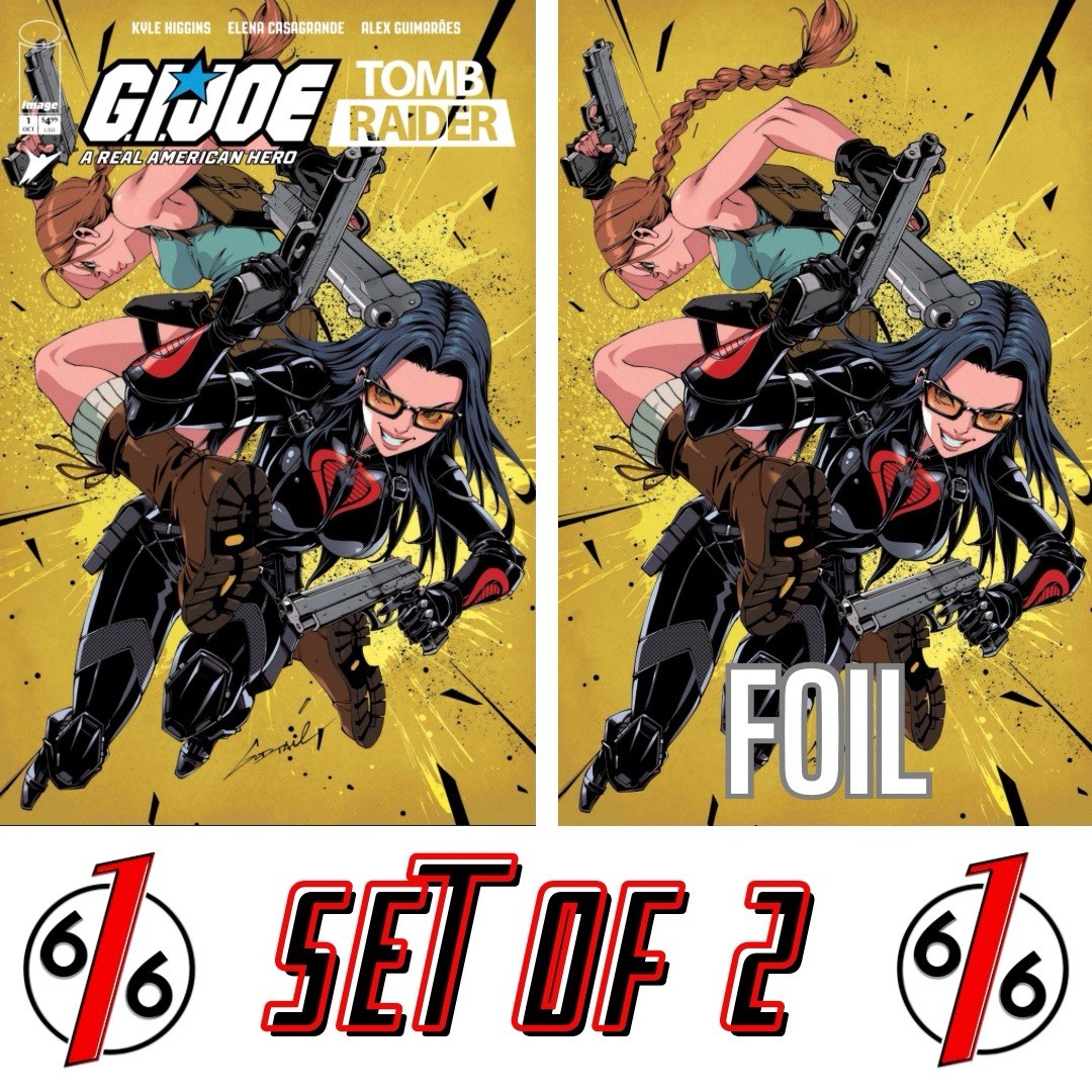 🔥 GI JOE TOMB RAIDER 1 GODTAIL 616 Trade & FOIL Virgin Variant AB Set LTD 750 🔥 GI JOE TOMB RAIDER 1 GODTAIL 616 Trade & FOIL Virgin Variant AB Set LTD 750