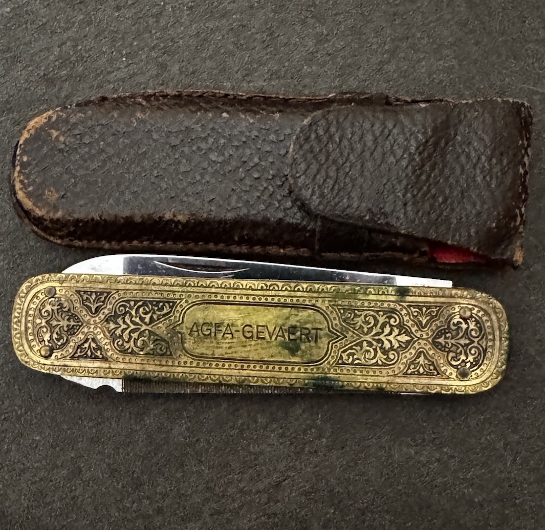 Vintage AGFA GEVAERT Paul A Henckels Solingen Germany INOX Pocket Knife w/ Case