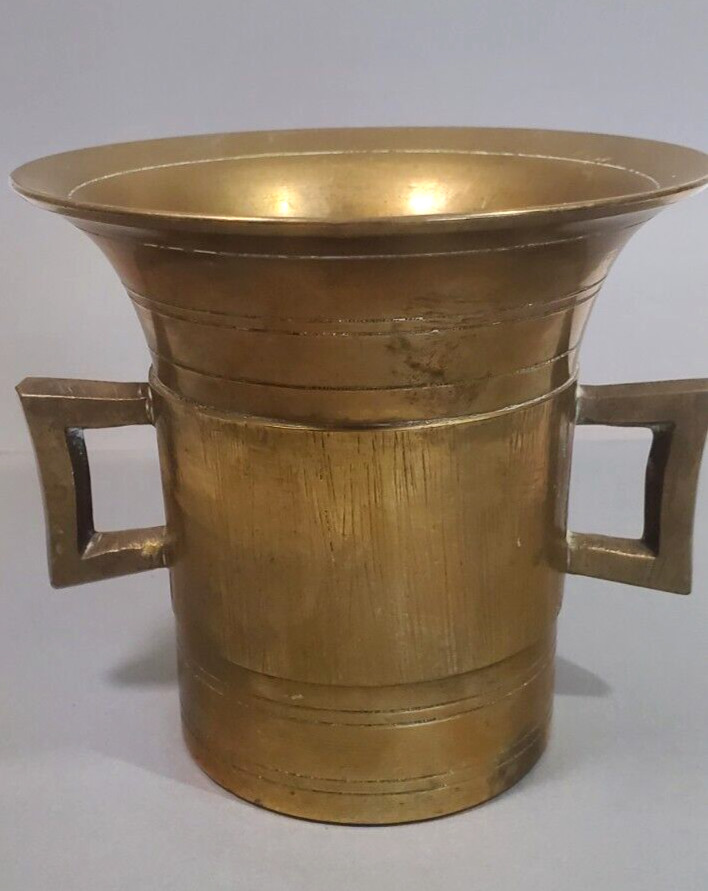19th Century Solid Brass Mortar 4.5 Inch