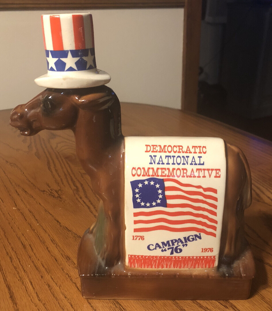 1976 Ezra Brooks Commemorative Liquor Bottle 1776-1976 Democrat Campaign 1976 Ezra Brooks Commemorative Liquor Bottle 1776-1976 Democrat Campaign