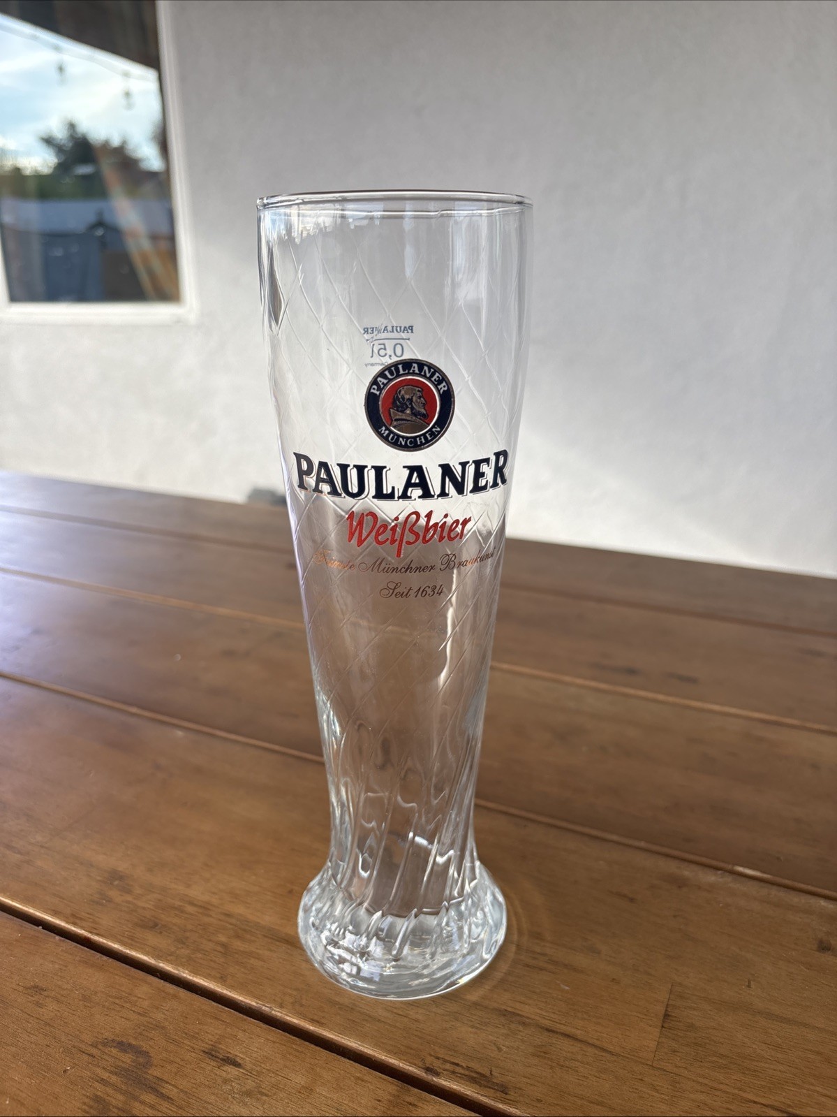 Paulaner Weißbier 0.5L German Beer Glass Official Brewery Glass Made in Germany