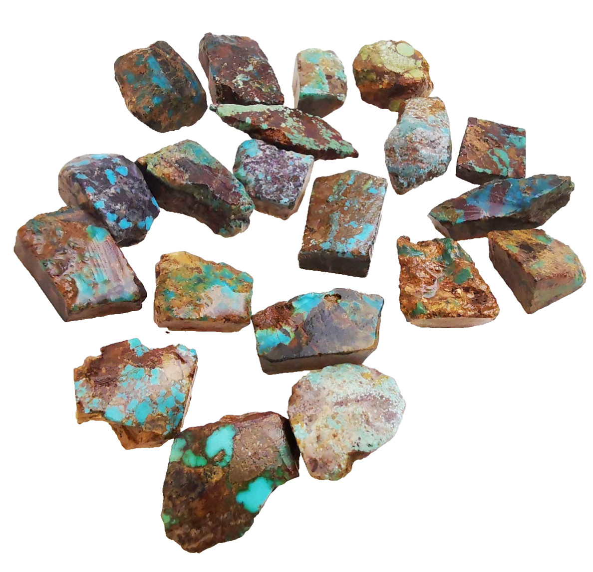 20Pcs Turquoise Natural Chips Nugget, Not Stabilized or Polished, Nishapour Mine