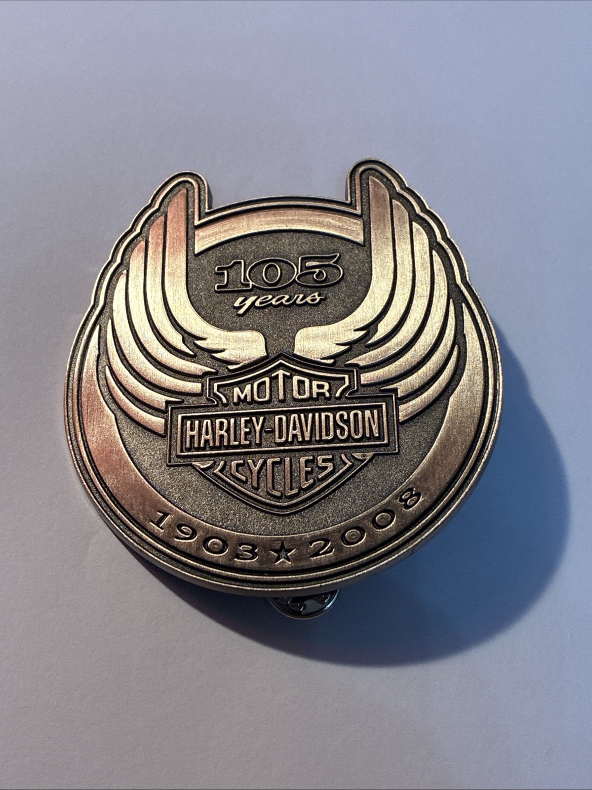 Harley Davidson 105th Pewter Pin Large 