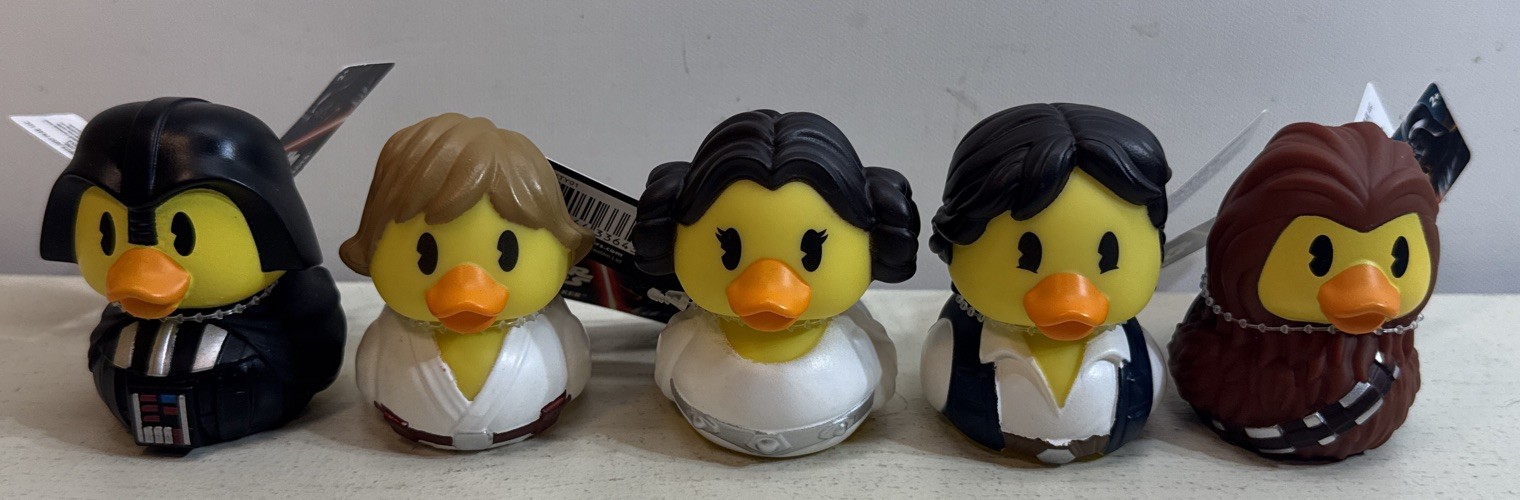 Disney Duckalooz Rubber Duck Lot of 5 STAR WARS VADER LEIA SKYWALKER HANS CHEWY
